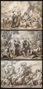 Charles LE BRUN (1619-1690) zugeschr., drei Zeichnungen, mythologische oder allegorische Szenen