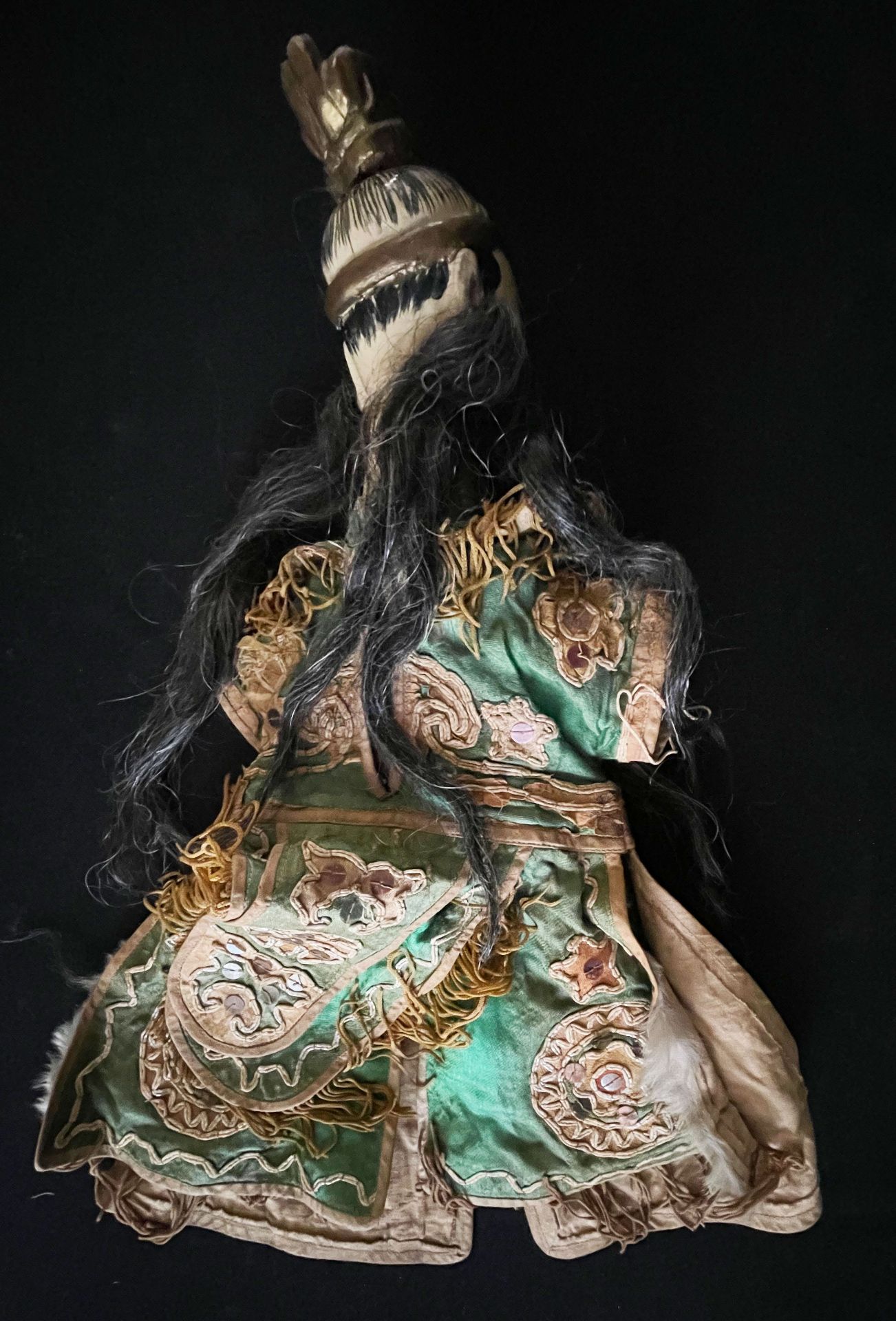 Antike asiatische Handpuppe,sog. Budaixi, wohl Taiwan um 1900. Alter Mann mit freundlichem Gesicht - Image 2 of 4
