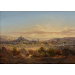 Andreas GEIST (?-1860), Ansicht von Würzburg. Blick vom Letzten Hieb auf die Stadt im Tal mit den