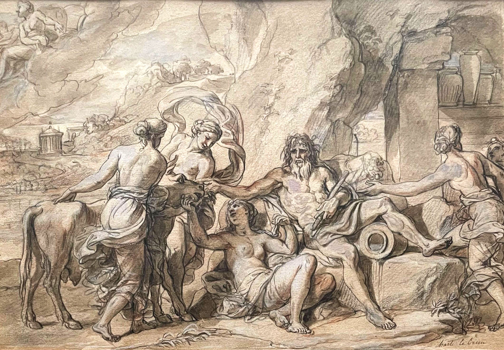 Charles LE BRUN (1619-1690) zugeschr., drei Zeichnungen, mythologische oder allegorische Szenen - Image 3 of 5