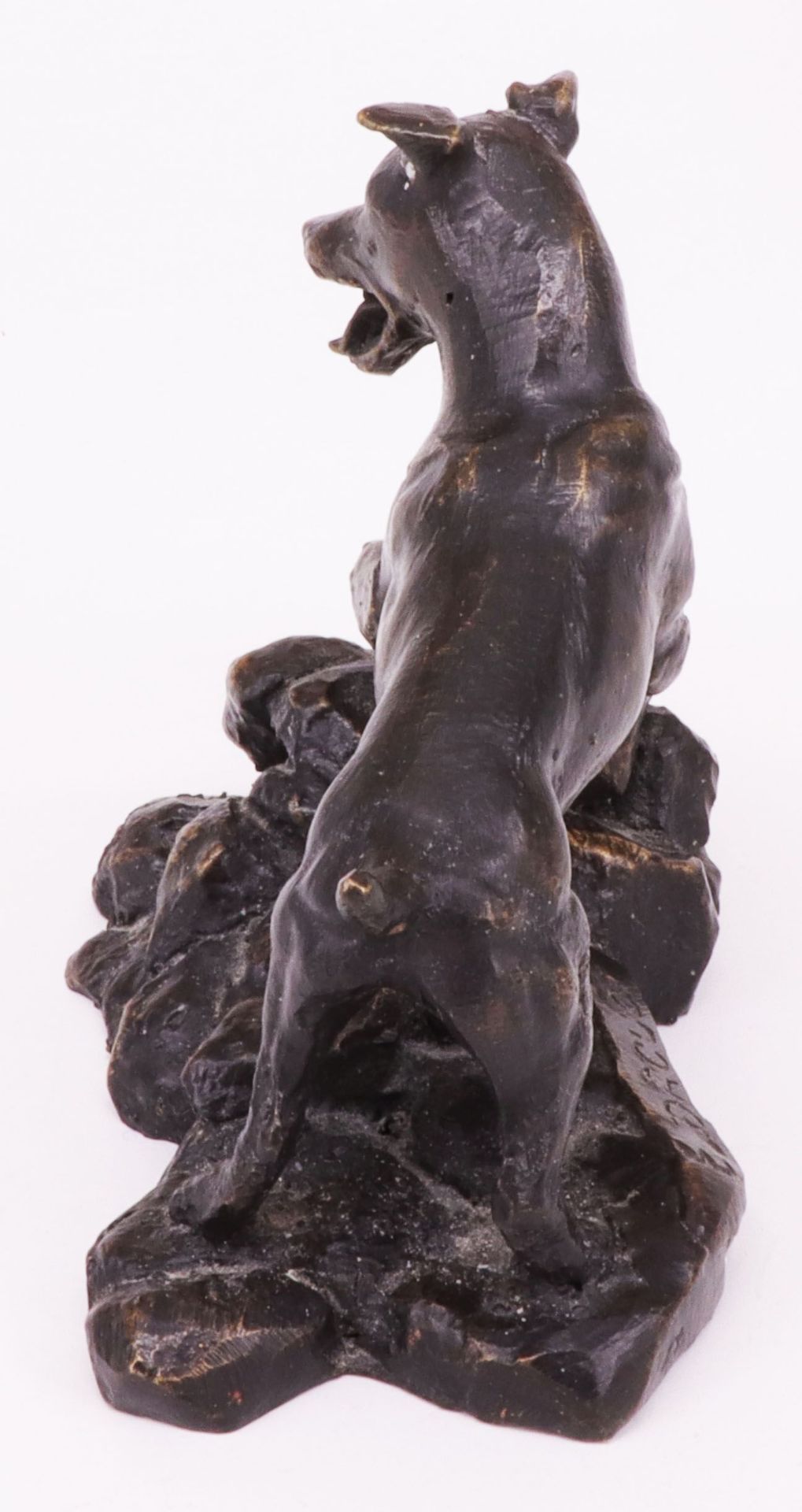 Edouard DROUOT (1859-1945), Jagdhund auf naturalstischem Sockel, Bronze, bez., H. 10 cm - Image 6 of 6