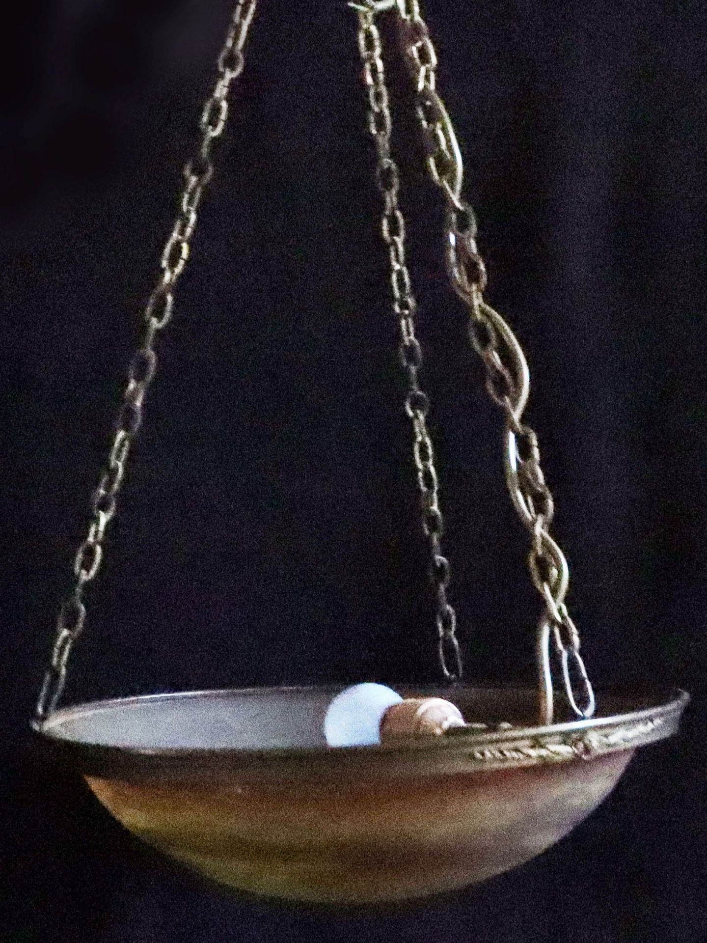 Deckenlampe, Muller Frères Lunéville: flache runde Glasschale in Gelb-, Rot- und Brauntönen mit - Image 2 of 4