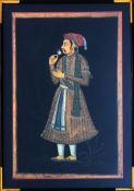 Indischer Mogul mit Rose, auch genannt Der persische Prinz. Die stehende Figur trägt ein braunes
