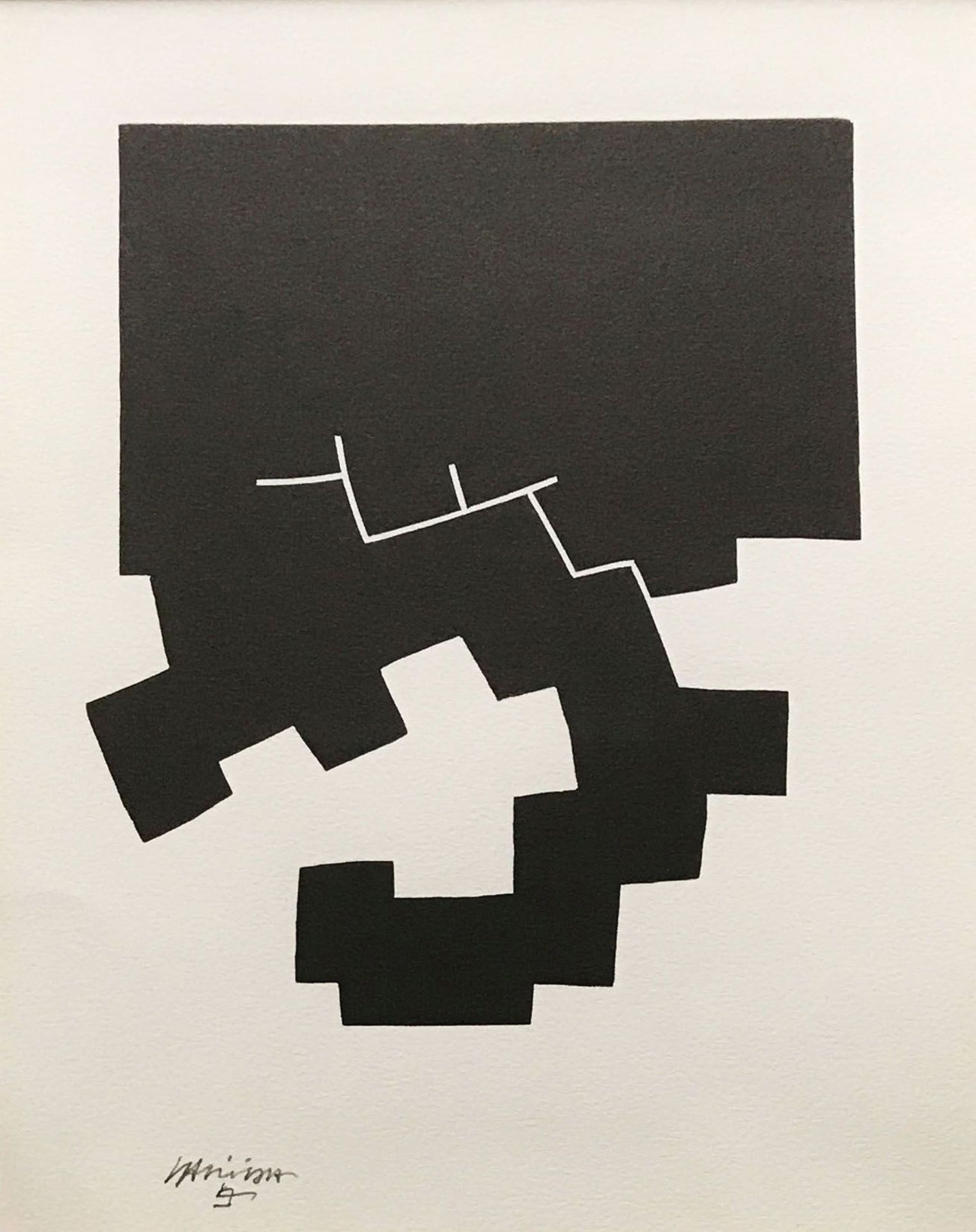 Eduardo Chillida (1924 San Sebastián - 2002 ebd.), Serigraphie, signiert, 18 x 14,5 cm, guter - Image 2 of 3