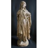 Süddeutsch, 18. Jh., Heiligenfigur, vielleicht der Hl. Jakob als Pilgerer mit Pellegrine,