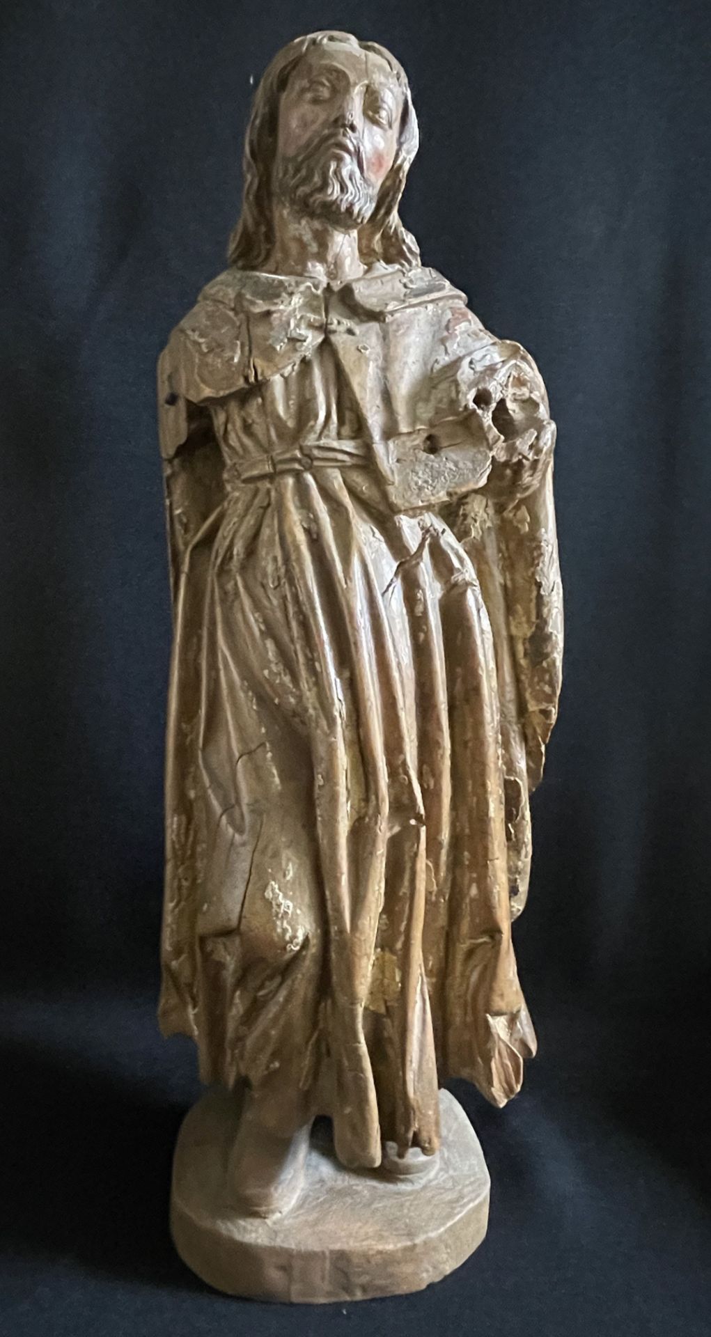 Süddeutsch, 18. Jh., Heiligenfigur, vielleicht der Hl. Jakob als Pilgerer mit Pellegrine,