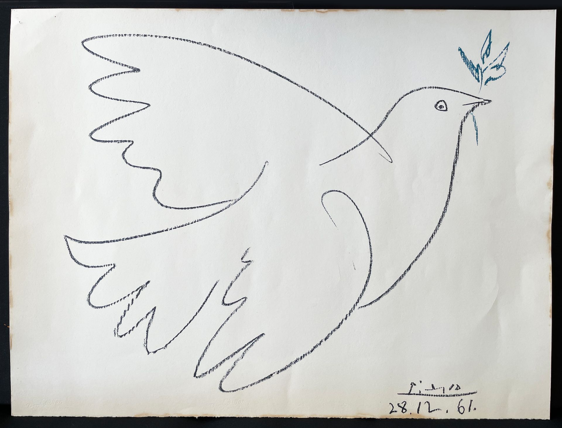 Pablo Picasso (1881-1973), "La Colombe", die Friedenstaube, Farblithographie, im Stein sign. und