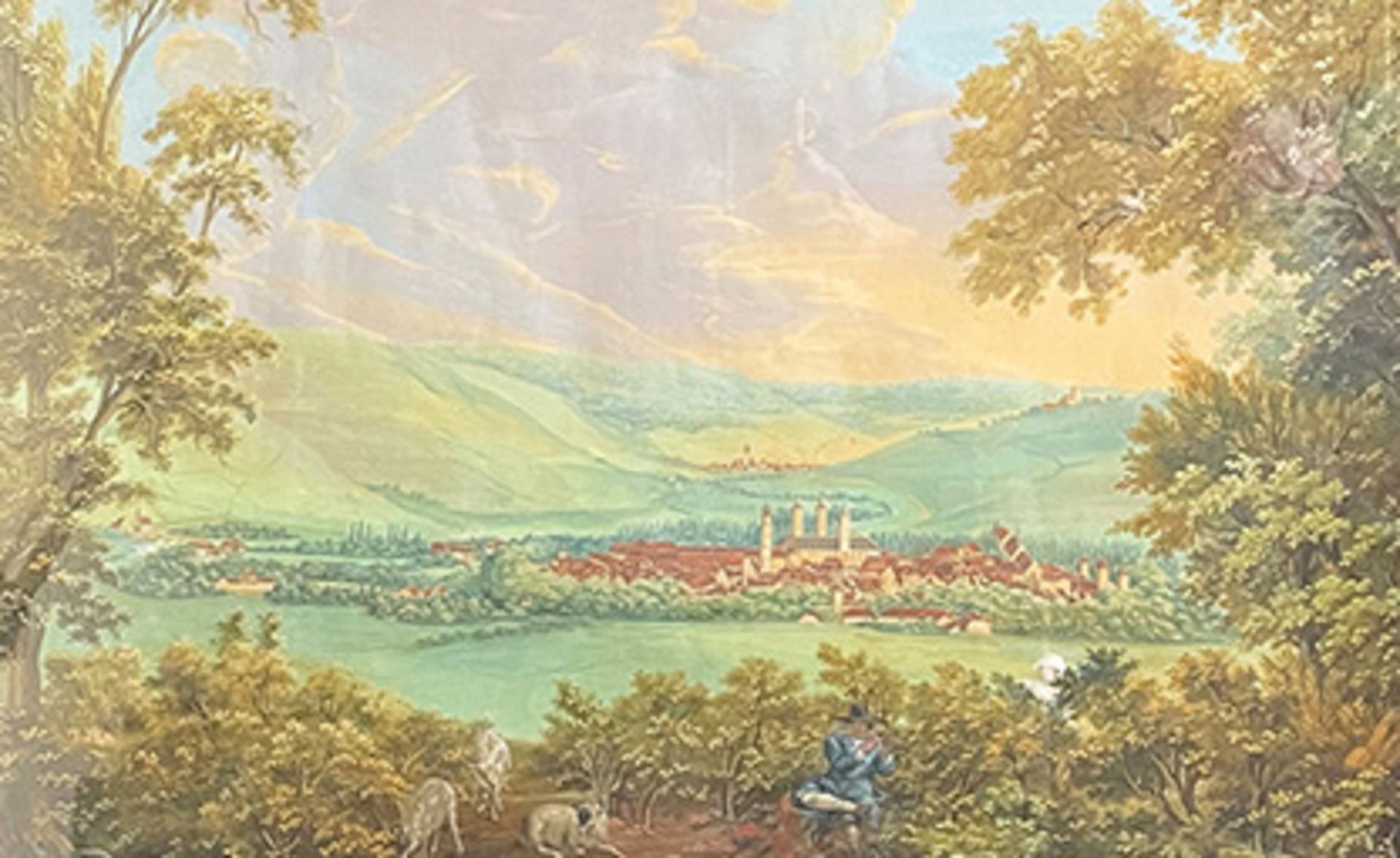 Georg Joseph Gisser, Vedute von Bad Mergentheim, bez. "aufgenommen und gemalt, von Georg Joseph - Bild 4 aus 5