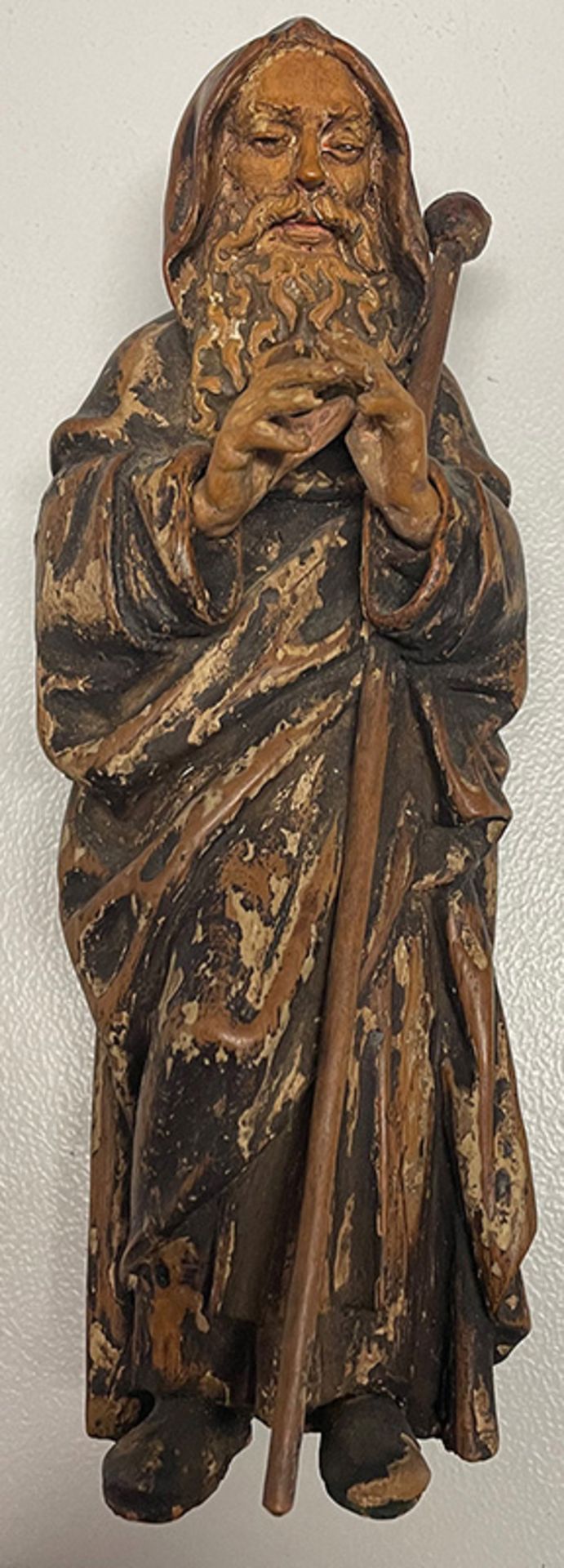 Eremit, Einsiedler, Weiser, Holz, um 1800, Höhe 19,5 cm