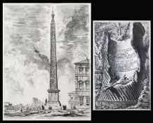 Giovann Battista Piranesi (1720 Venedig -1778 Rom) 2 Radierungen: "Obelisco Egizio", Radierung aus