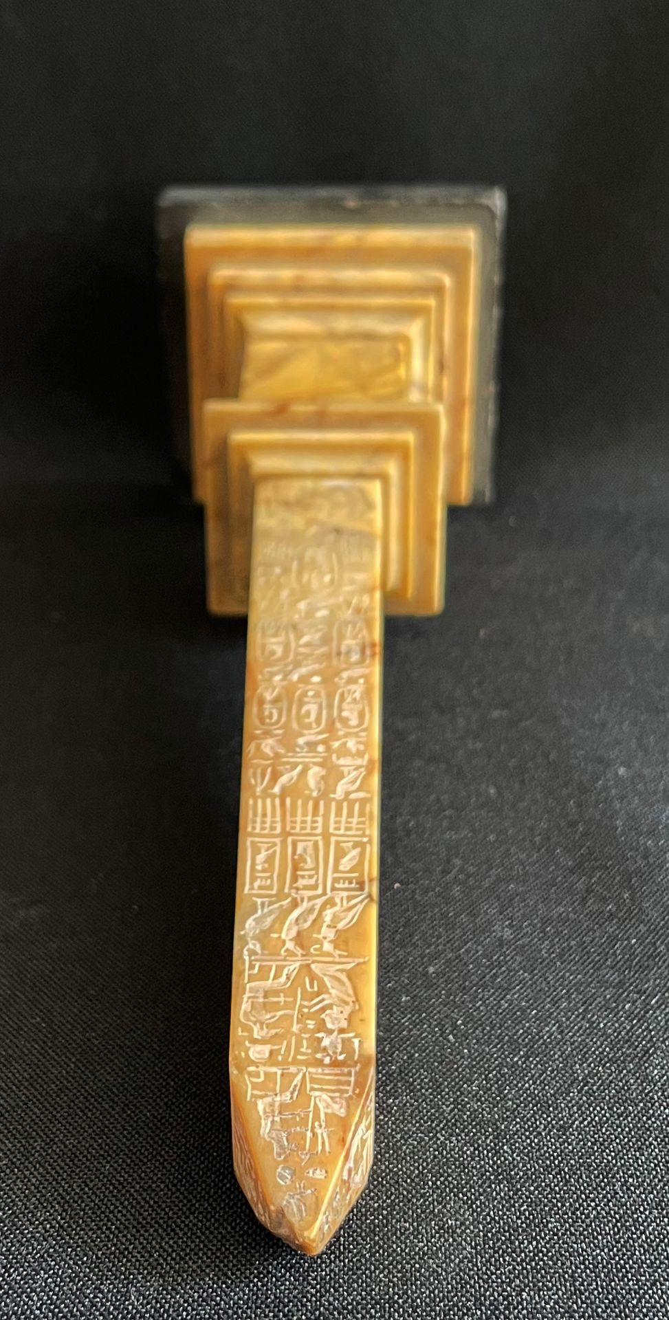 Konvolut, Klosterarbeiten, Holzdeckelpokal (19,5 cm), Obelisk (25 cm), Weihwasserbecken , - Image 15 of 17