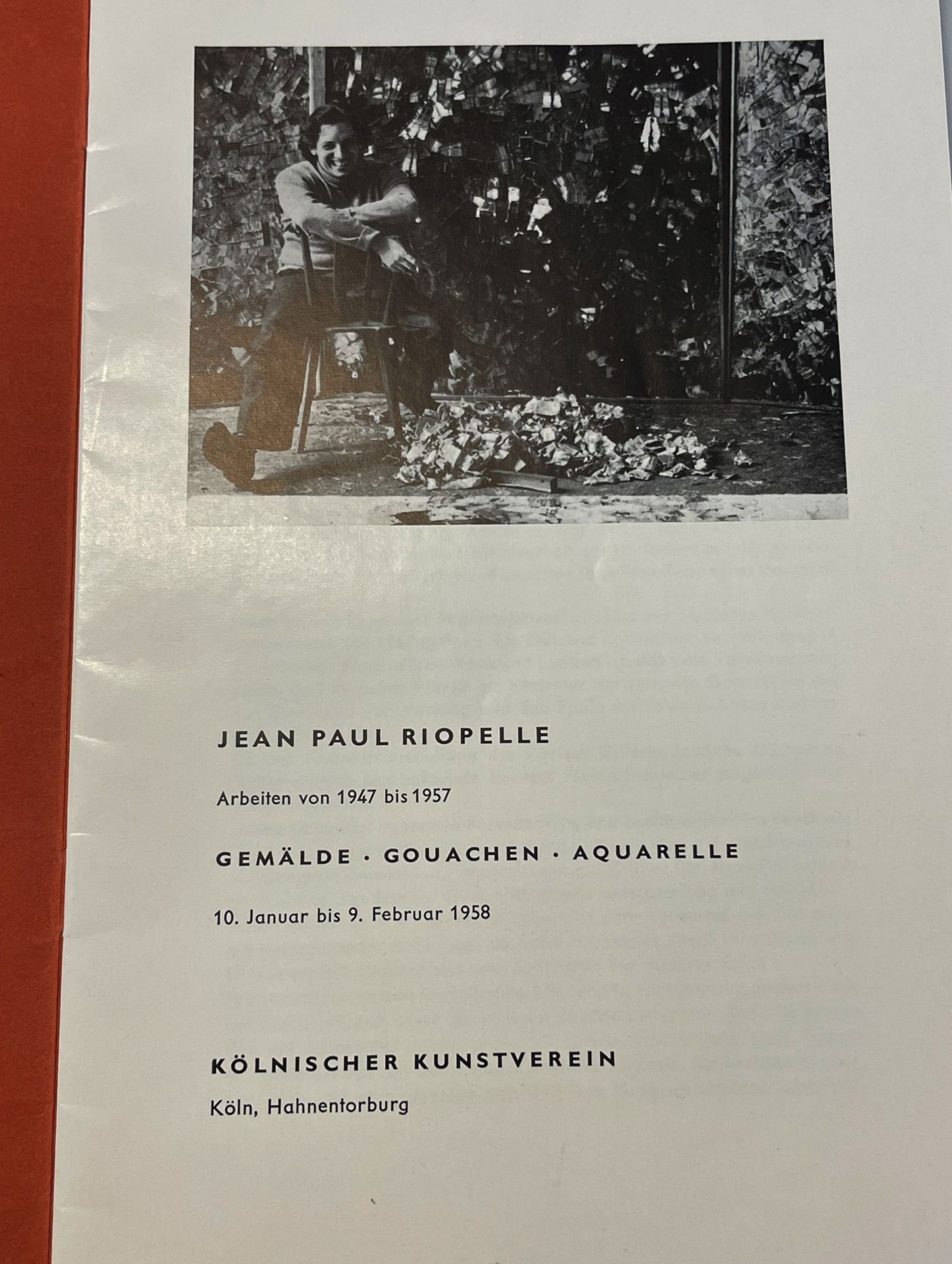 Jean Paul Riopelle, "Au bord de l'etang", 1957: Abstrakte Komposition in Rot, Schwarz und Weiß mit - Image 16 of 26