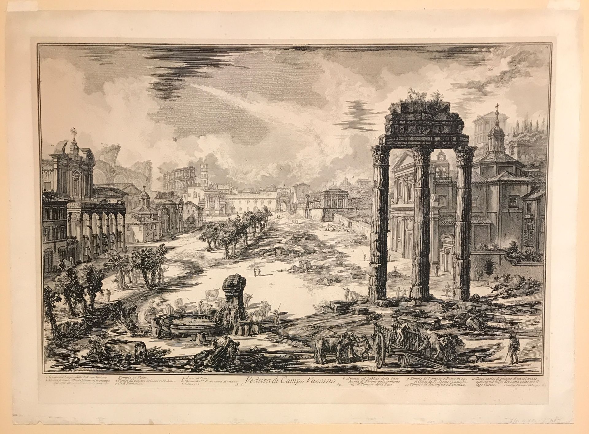 Giovanni Battista Piranesi (1720 Venedig - Rom 1778), 2 Radierungen: "Veduta di Campo Vaccino", - Image 10 of 11