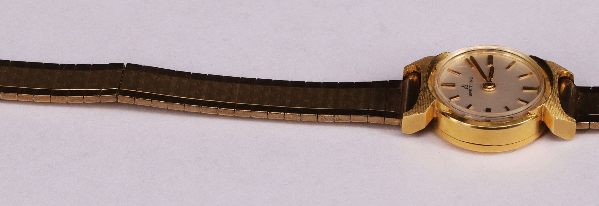 Breitling DAU, 750er GG, Band 333er GG, Uhr läuft an, Werk nicht geprüft, L. 18,5 cm, ges. 20,3 g; - Image 6 of 6