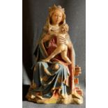 Madonna mit Kind, 17./18. Jh., Alabaster/Stein ?, Kopf des Kindes restauriert, Höhe 25,5 cm