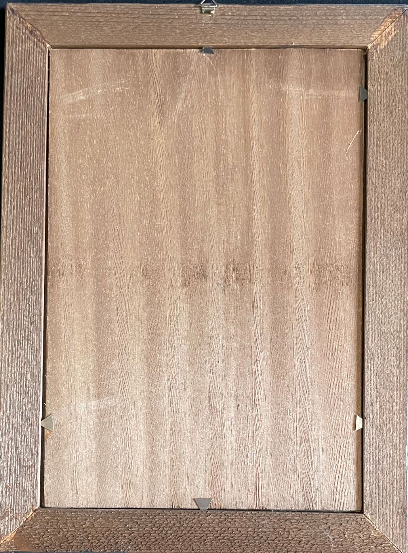 Hinterglasbild, alpenländisch, 19. Jh., Heiliger mit Stier und Schaf, 31,5 x 21,5 cm, Altersspuren - Image 2 of 2