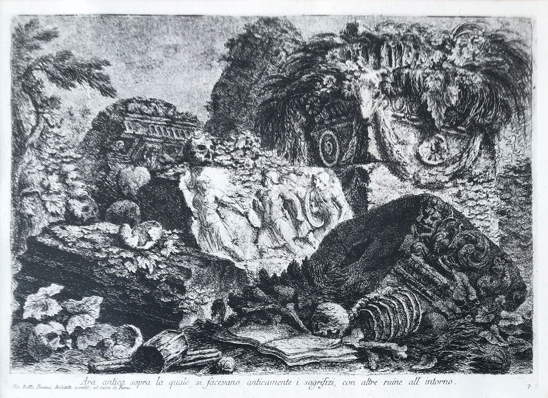 Giovanni Battista Piranesi (1720 Venedig 1778 Rom), zwei Radierungen: "Ruine di Sepolcro antico - Image 8 of 10