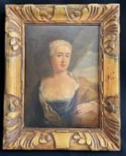 Unbekannter Künstler, 18. Jh., Portrait einer Dame, portrait of a lady, Öl/Lwd (aufgez., alte