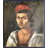 Kleines Portrait eines jungen Mannes mit roter Kappe, Italien, 17./18. Jh., Öl auf Kupfer, 9 x 7,5