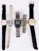 5 Armbanduhren, 2 x Omega, 2 x Longines, 1 x Pratina: beide Longines Handaufzug, Uhren laufen an (
