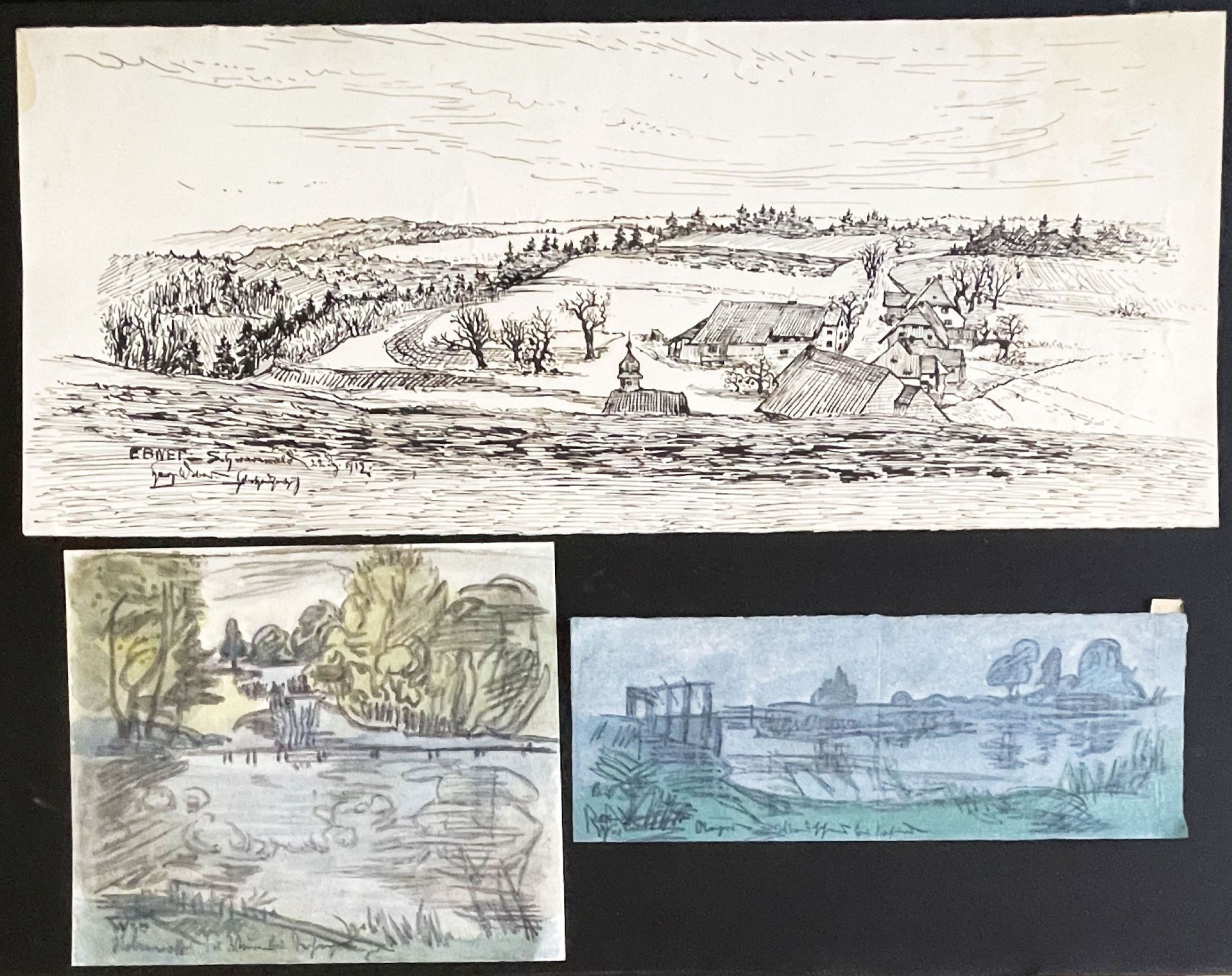 Hans Weber, Anfang 20. Jh., Mappe mit diversen Zeichnungen und Aquarellen: längsrechteckige - Image 7 of 13