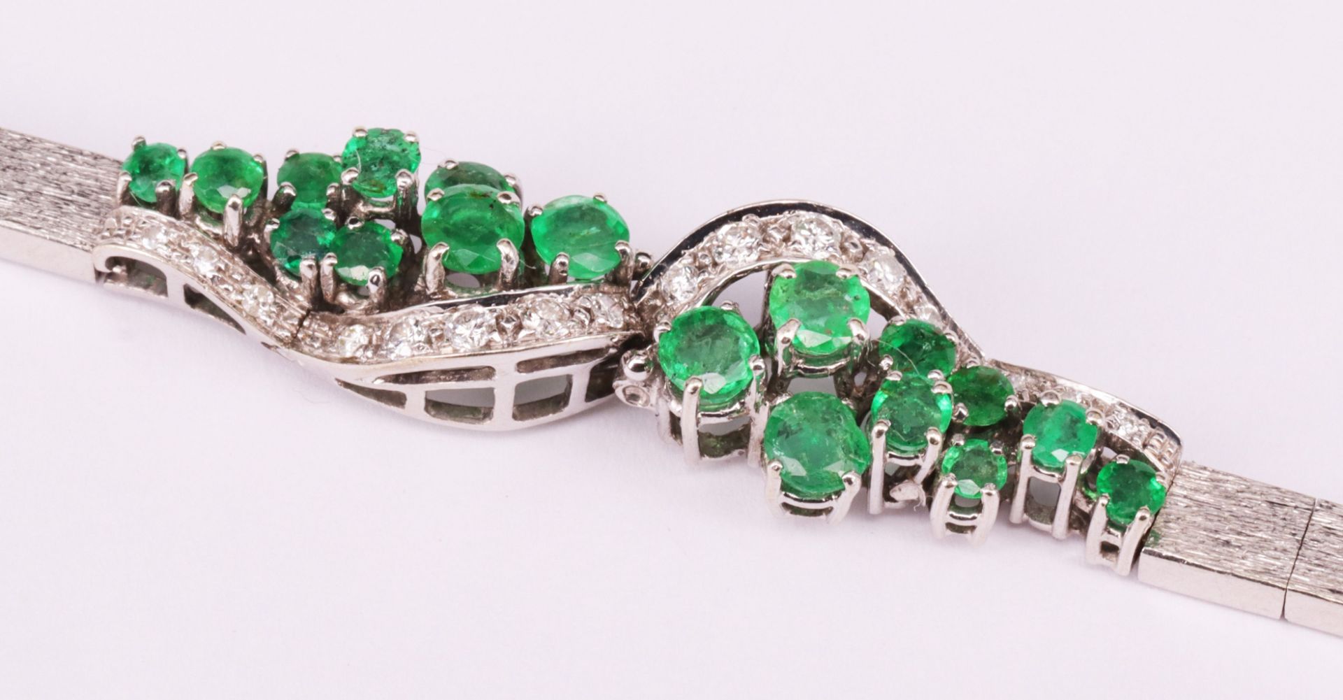 Schmuck mit Smaragden und Diamanten: Armband, 750er WG, 18,30 g, 18 Smaragde laut Kaufbeleg 2,45 - Image 6 of 6
