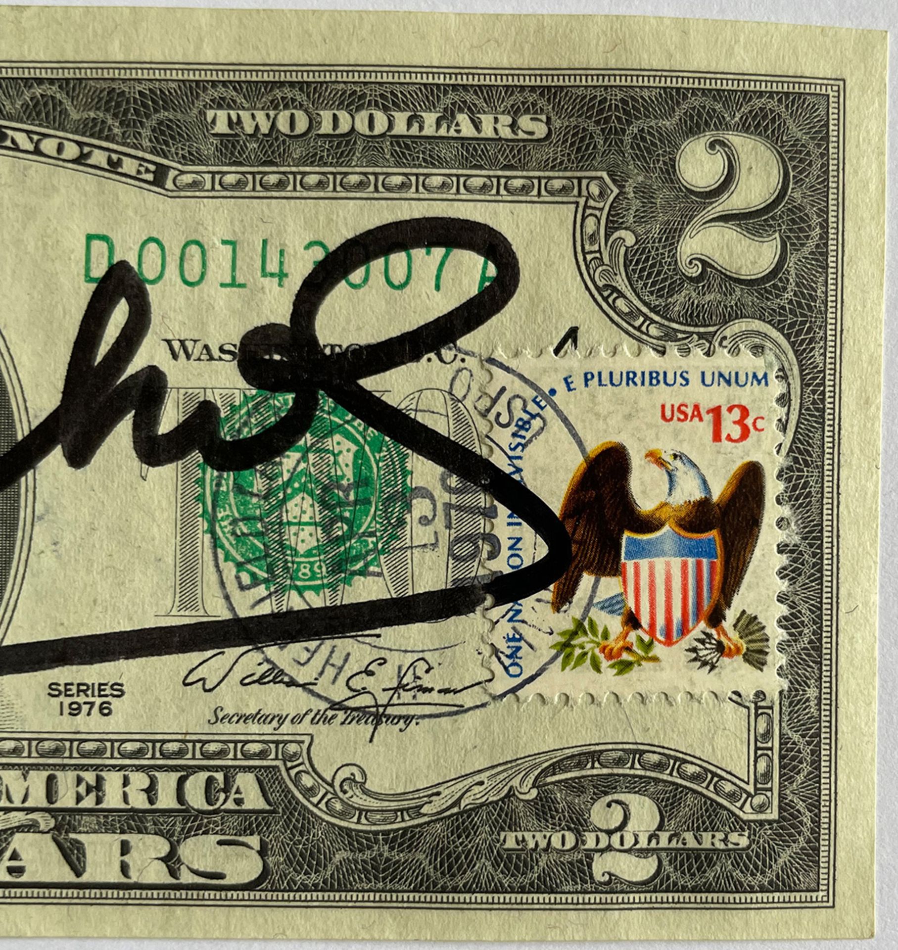 WARHOL, ANDY (1928-1987), 2 Dollar, Jefferson, 1976, Autograph,Multiple entsprechend der Two- - Image 8 of 8