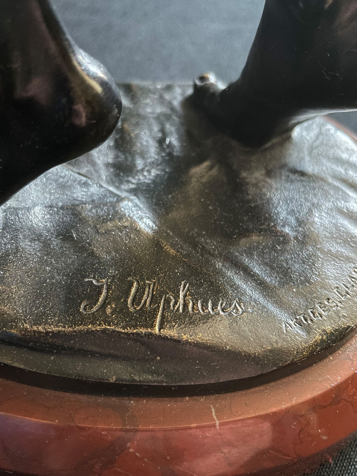 Joseph Johannes UPHUES (1850-1911), Bogenschütze, Bronze, dunkel patiniert, sign. "J. Uphues", - Image 6 of 8