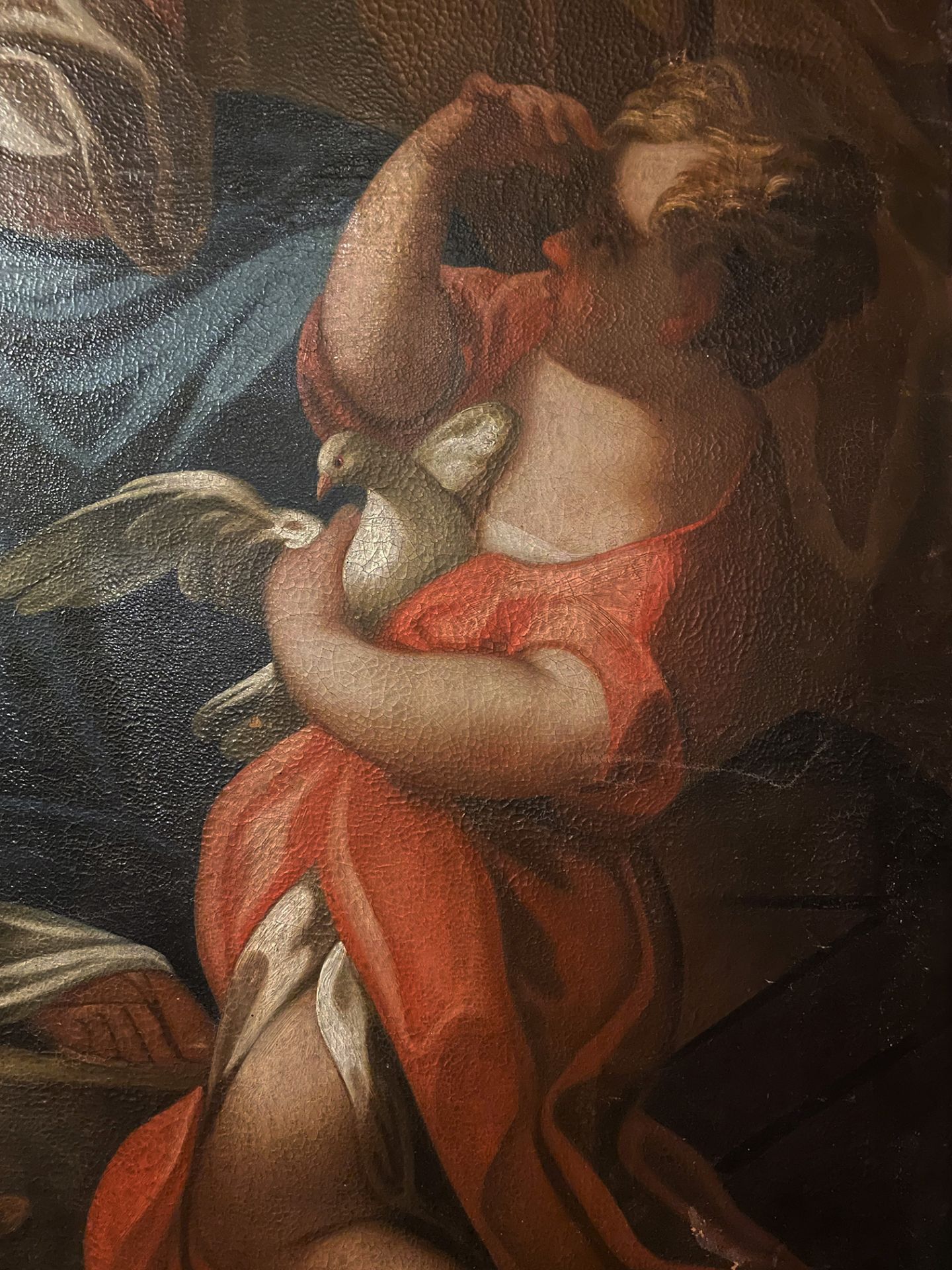 Fränkischer Künstler, 18. Jh., Geburt Jesu mit der Anbetung der Hirten, großes Altarblatt. Maria - Image 4 of 6