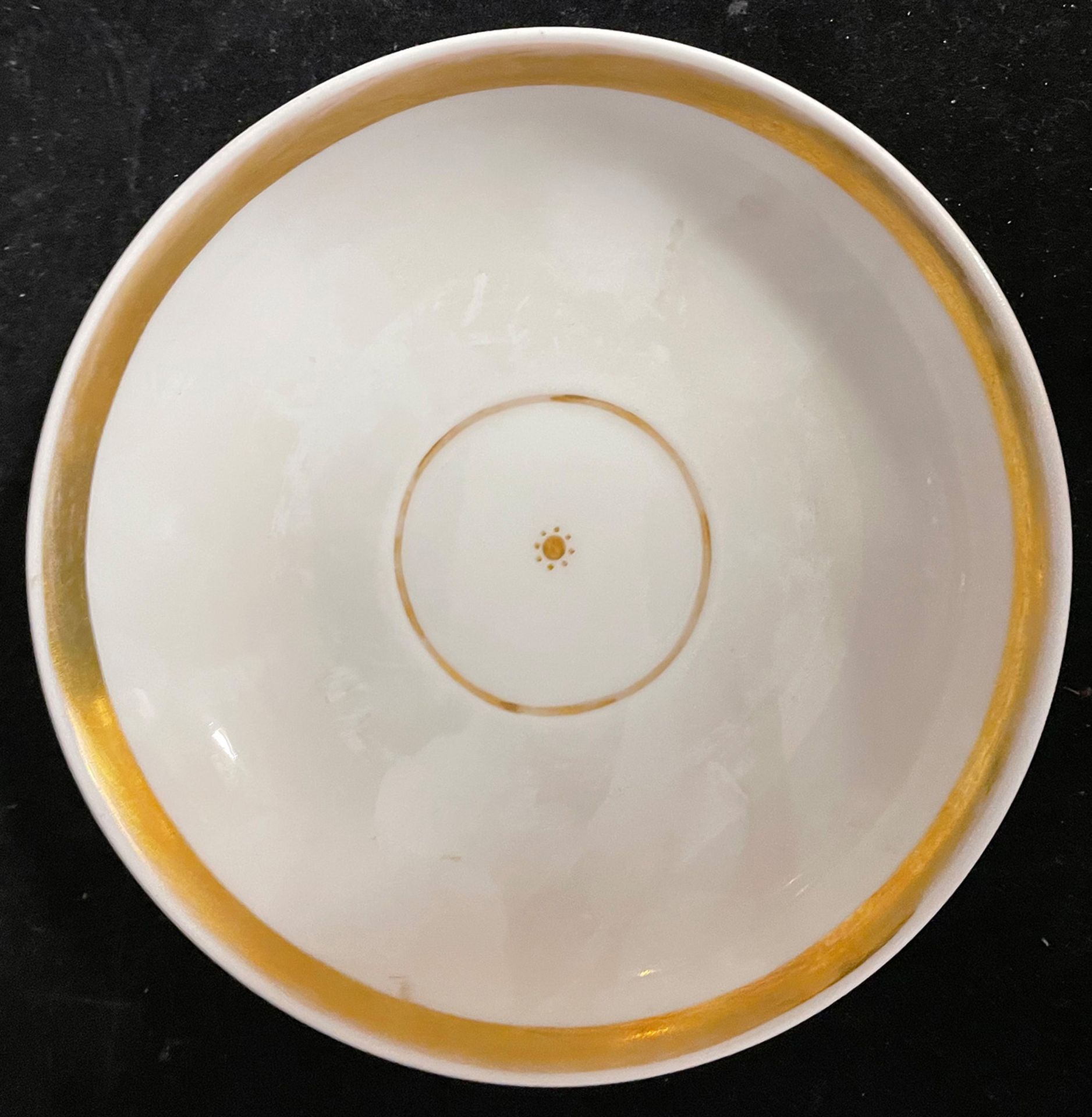 Konvolut KPM, weiß breiter Goldrand, Kanne, Milchkännchen 6 x Tasse, 4 x U-Tasse, Goldrand - Image 3 of 6