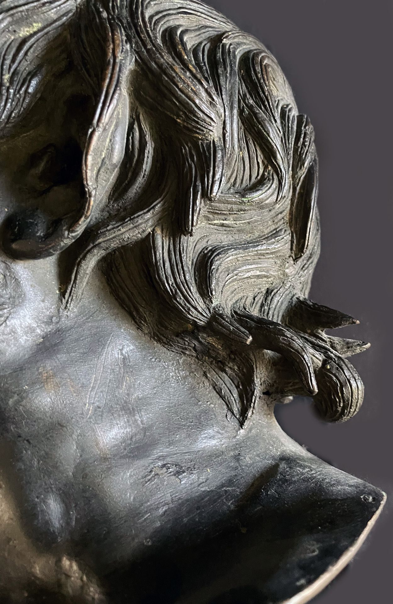 Unbekannter Künstler, 19. Jh., Männerkopf, sog. Pseudo-Seneca, Bronze. Auf kurzem Halsansatz - Image 4 of 7