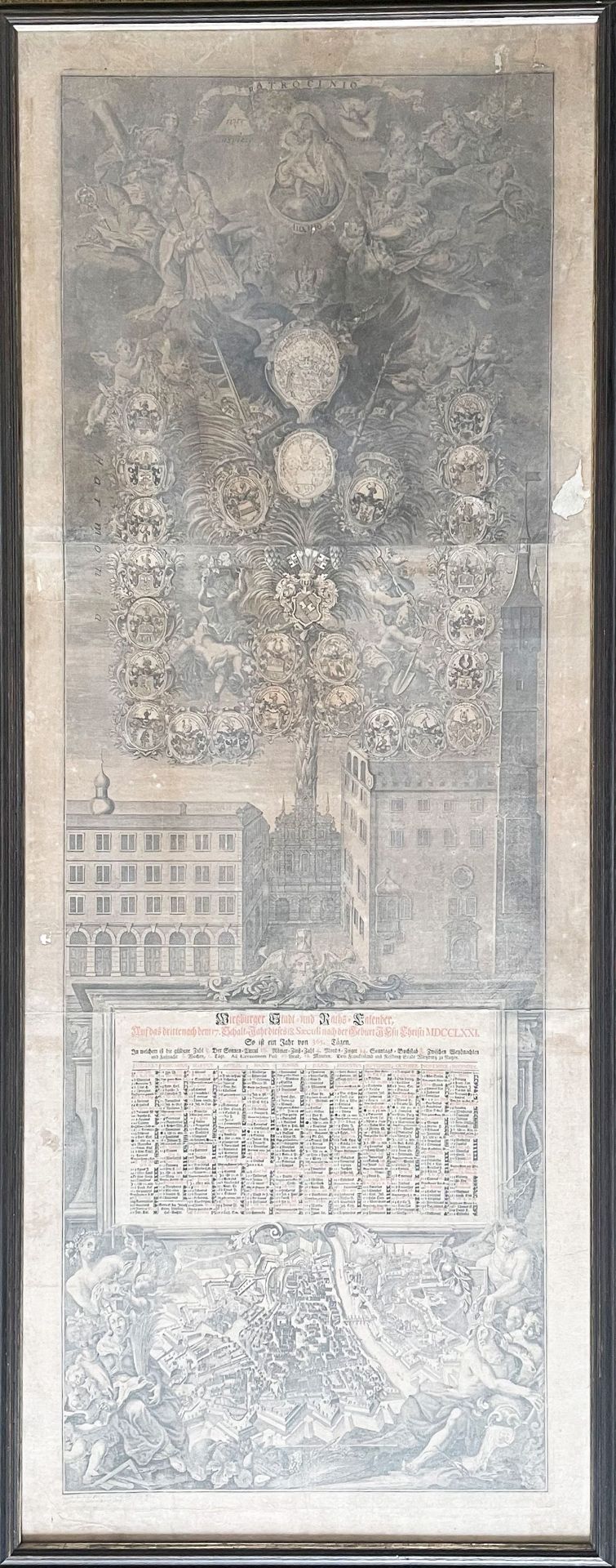 Konvolut Kalenderblätter: 1 x Augsburger Ratskalender 1755 "Des Heil. Röm. Reichs Stadt Augsburg - Image 2 of 6