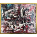 Jean Paul Riopelle, "Au bord de l'etang", 1957: Abstrakte Komposition in Rot, Schwarz und Weiß mit