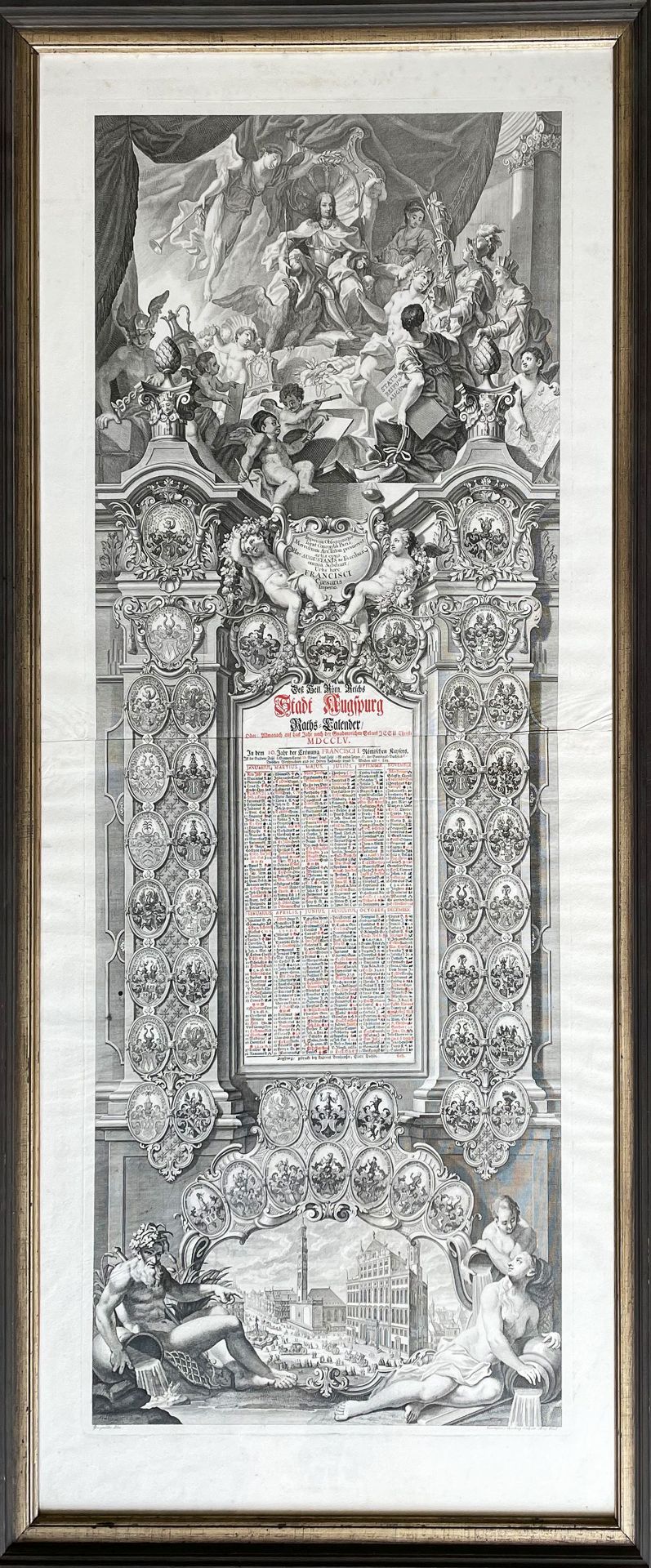 Konvolut Kalenderblätter: 1 x Augsburger Ratskalender 1755 "Des Heil. Röm. Reichs Stadt Augsburg - Image 4 of 6