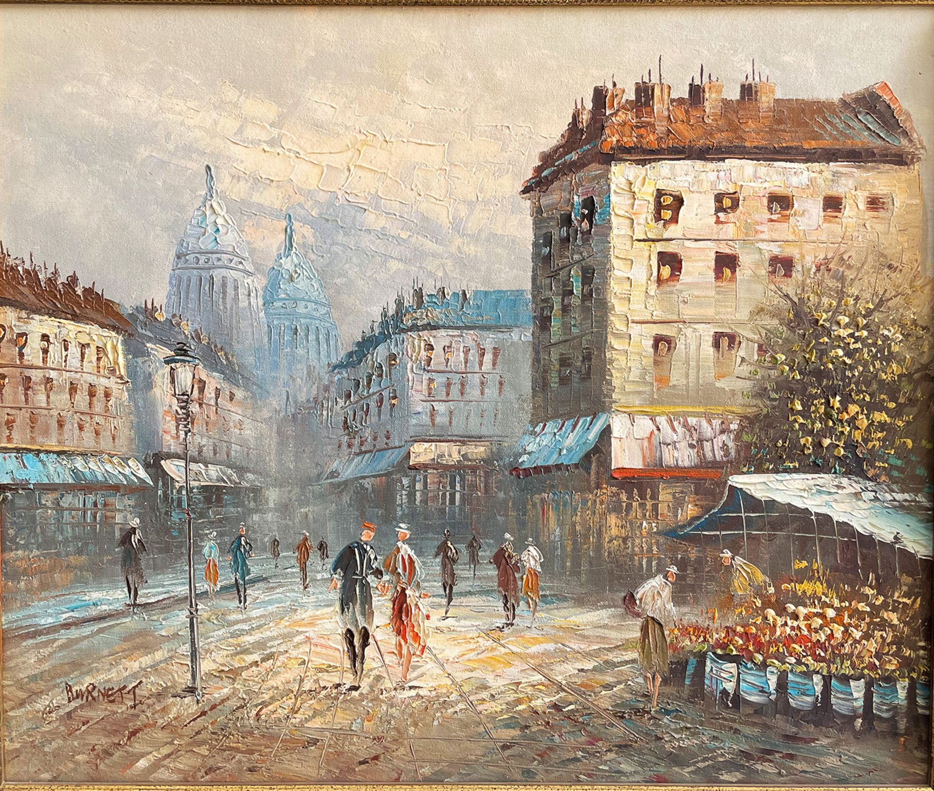 Caroline C. BURNETT (1877-1950), European Street, signiert, Öl/Lwd, 50 x 60 cm - Bild 4 aus 5