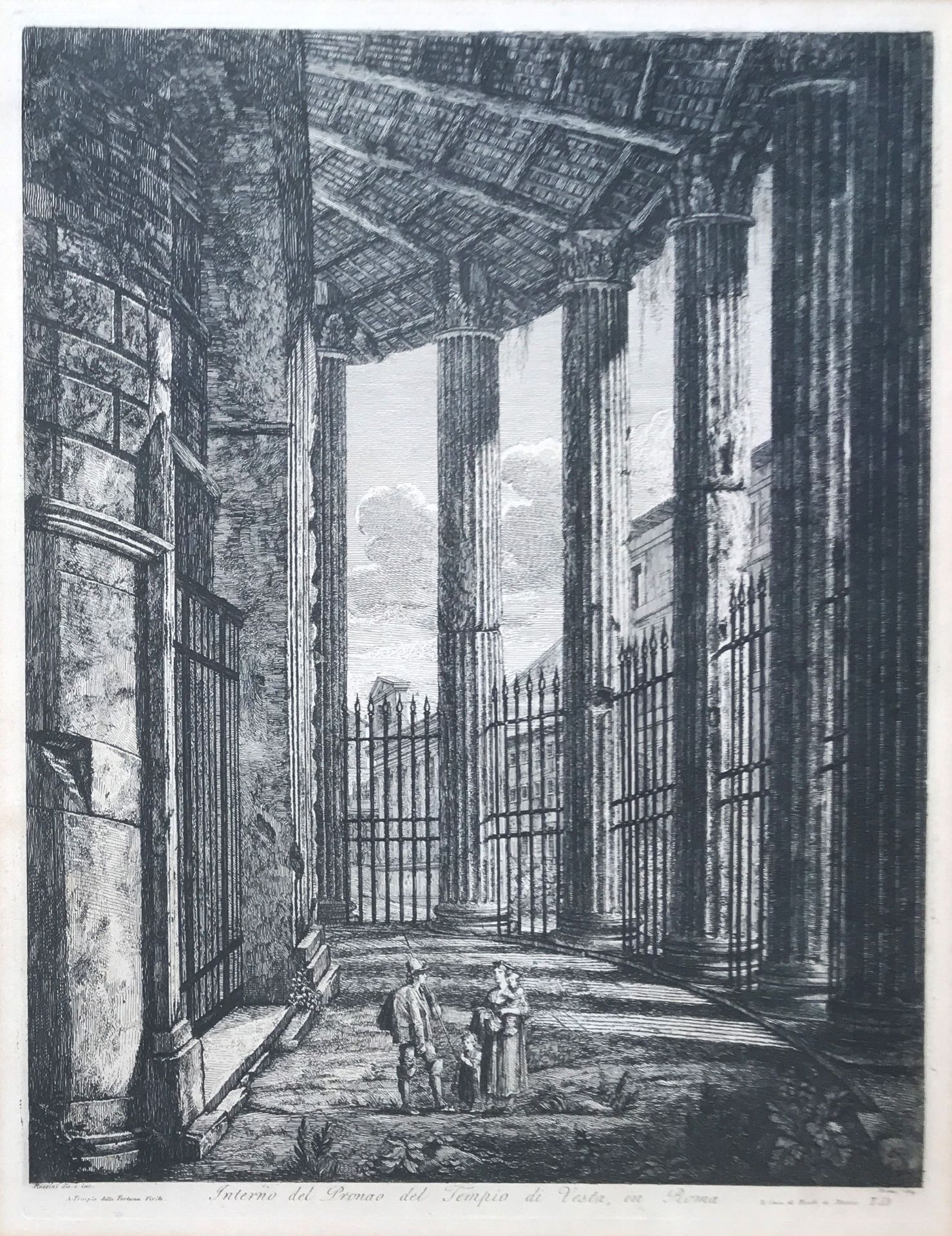 Luigi Rossini (1790-1857), drei Ansichten von Rom, Radierungen: "Veduta Generale del Foro Romano", - Image 2 of 8