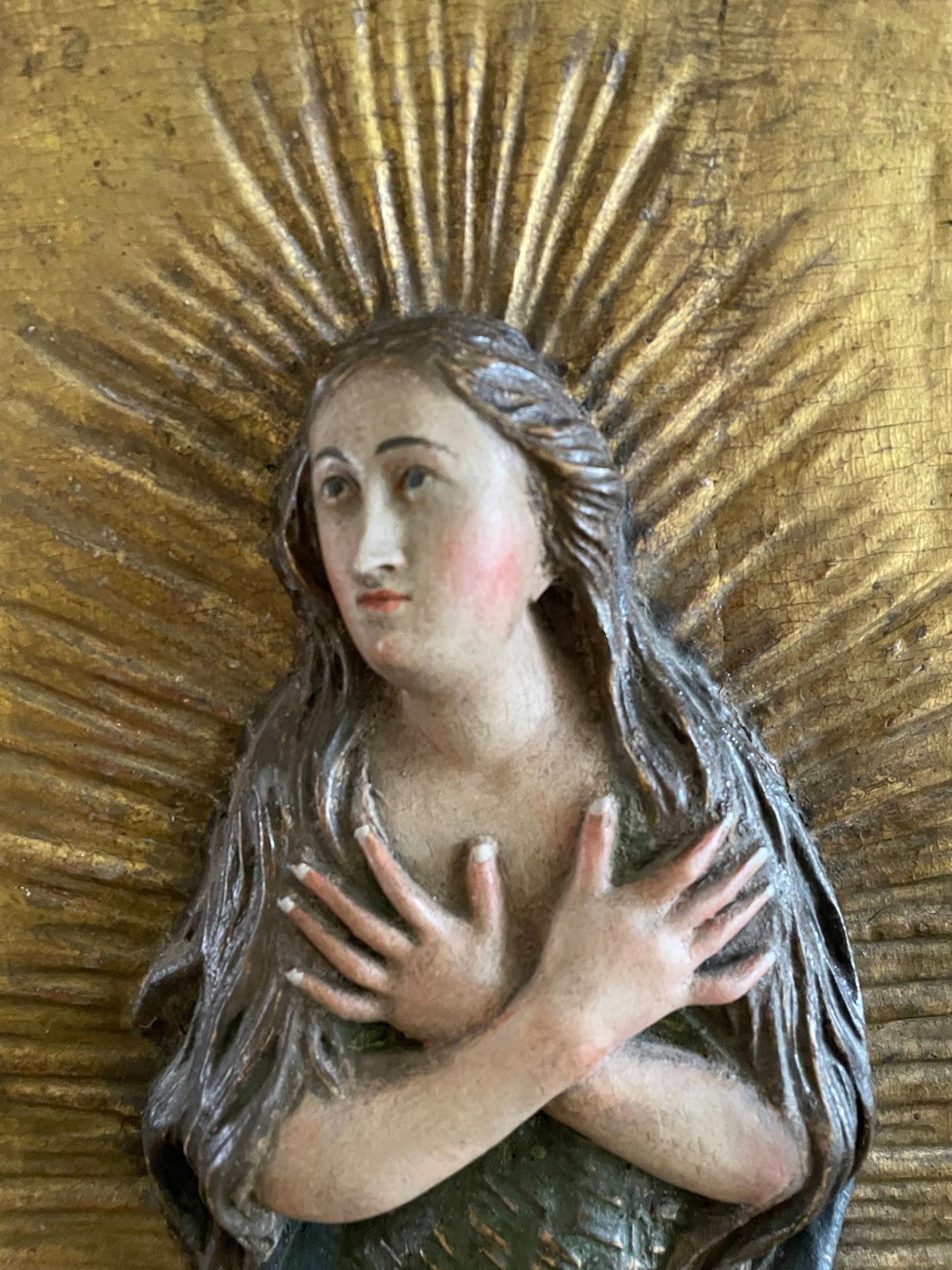 Mariä Himmelfahrt, barock, Holz geschnitzt und farbig gefasst, 18. Jh, Assumption of Mary, carved - Image 2 of 4