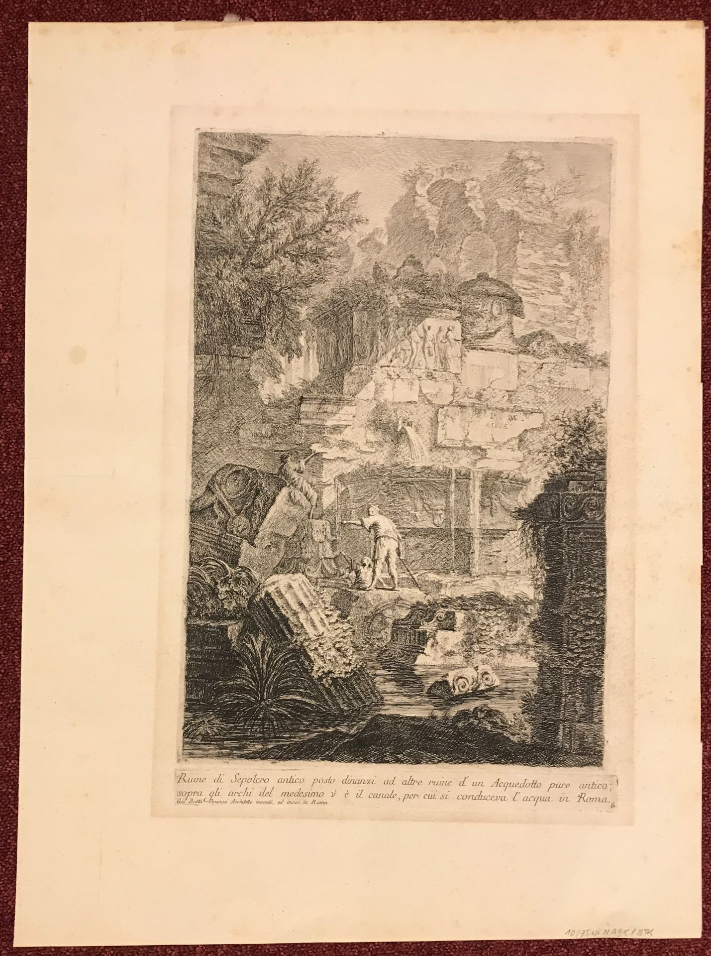 Giovanni Battista Piranesi (1720 Venedig 1778 Rom), zwei Radierungen: "Ruine di Sepolcro antico - Image 5 of 10