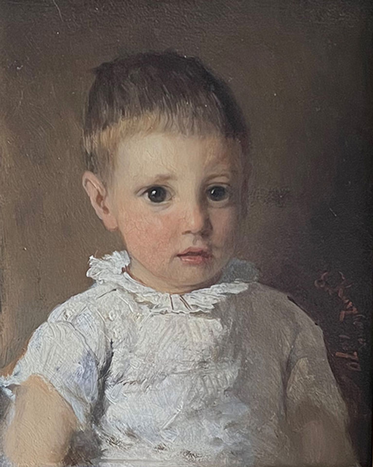 Eduard KURZBAUER (1840-1879), Portrait von einem niedlichen Kind, signiert und datiert: "1870". Öl - Image 3 of 5