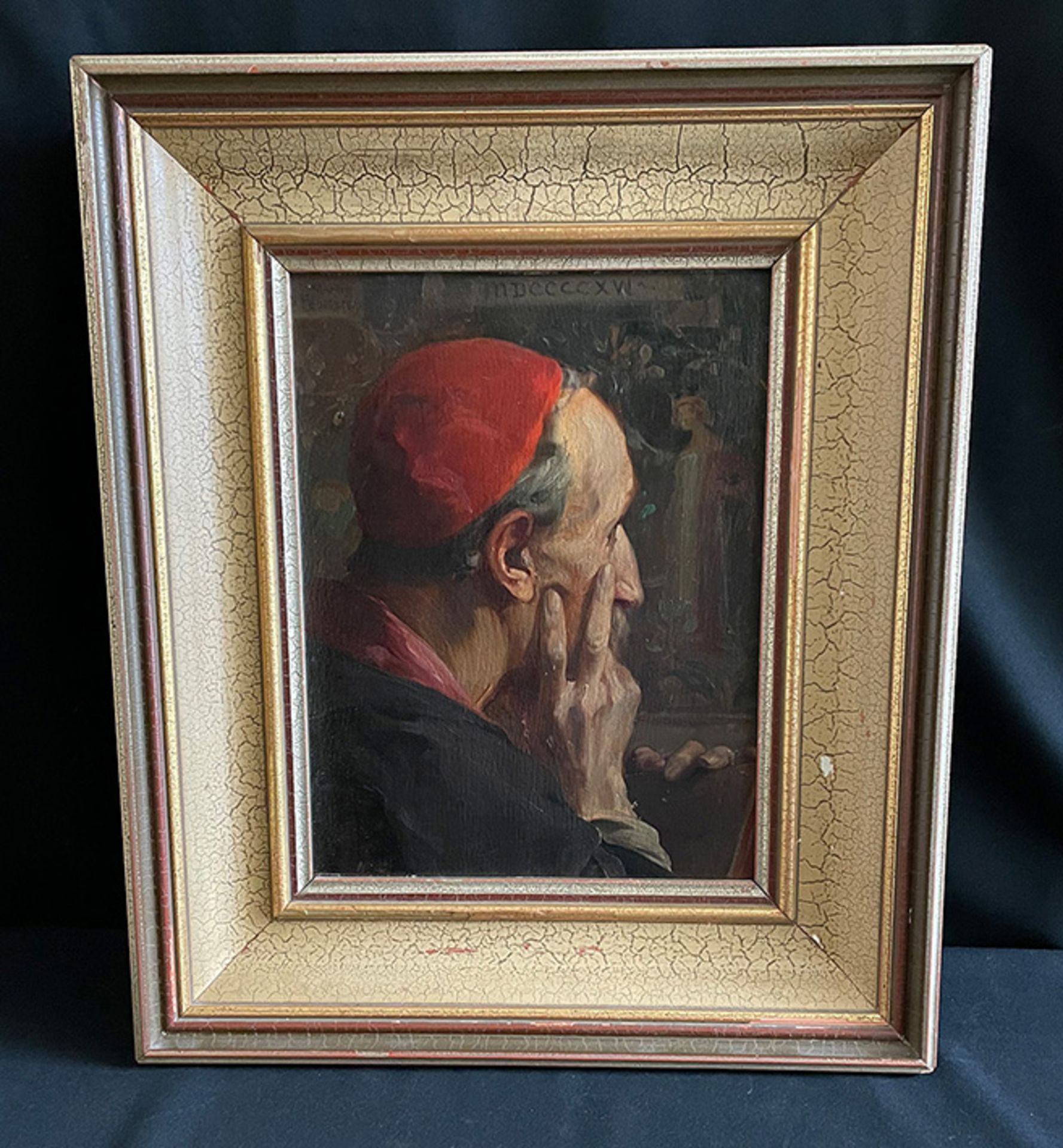 Martin FEUERSTEIN (1856-1931), Portrait eines Kardinals, signiert und datiert 1916 (MDCCCCXVI), - Bild 3 aus 6