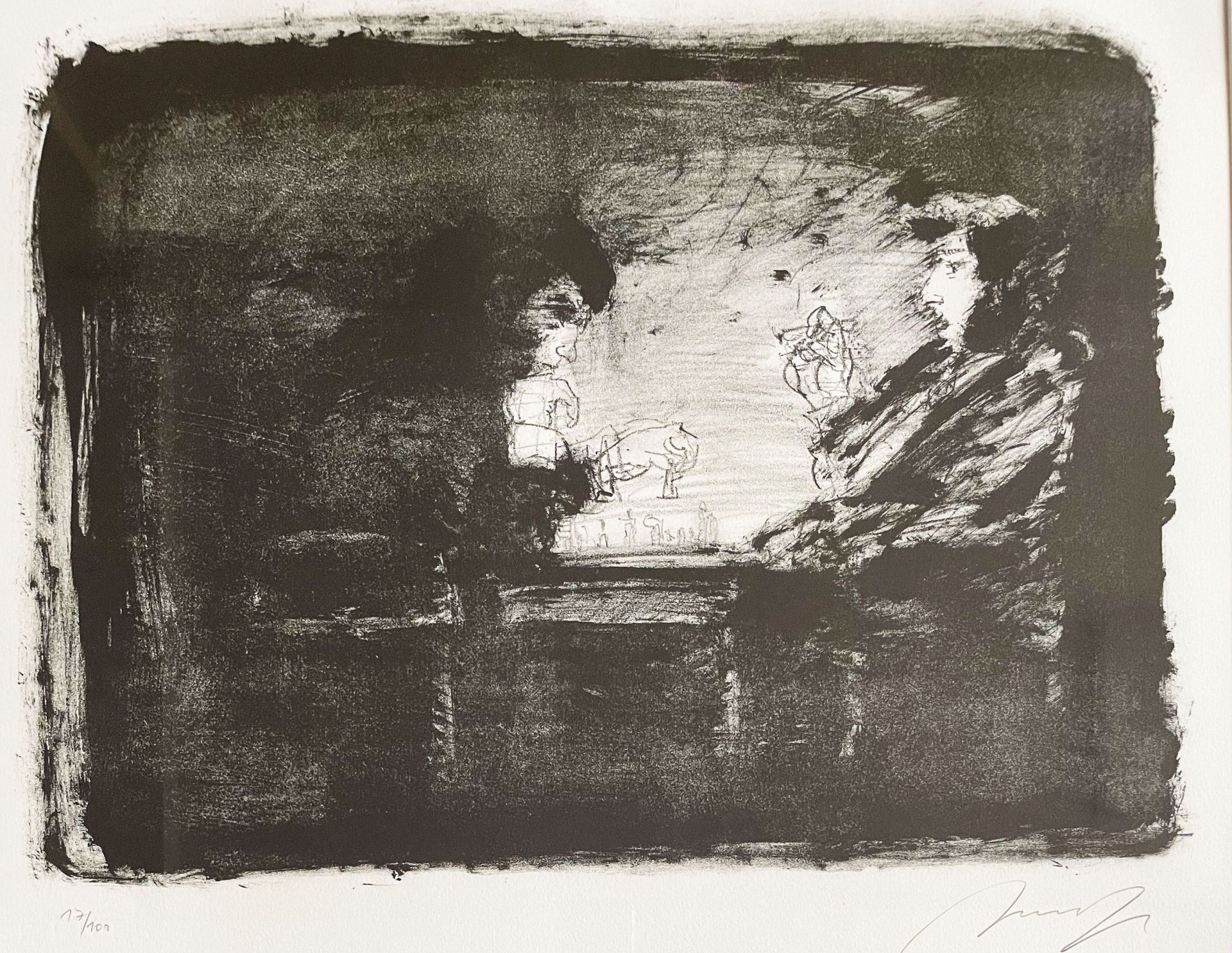 Alfred HRDLICKA (1928-2009), Die Schachspieler, 1986, signiert, 17/100, Lithographie, Kreide auf - Image 14 of 14