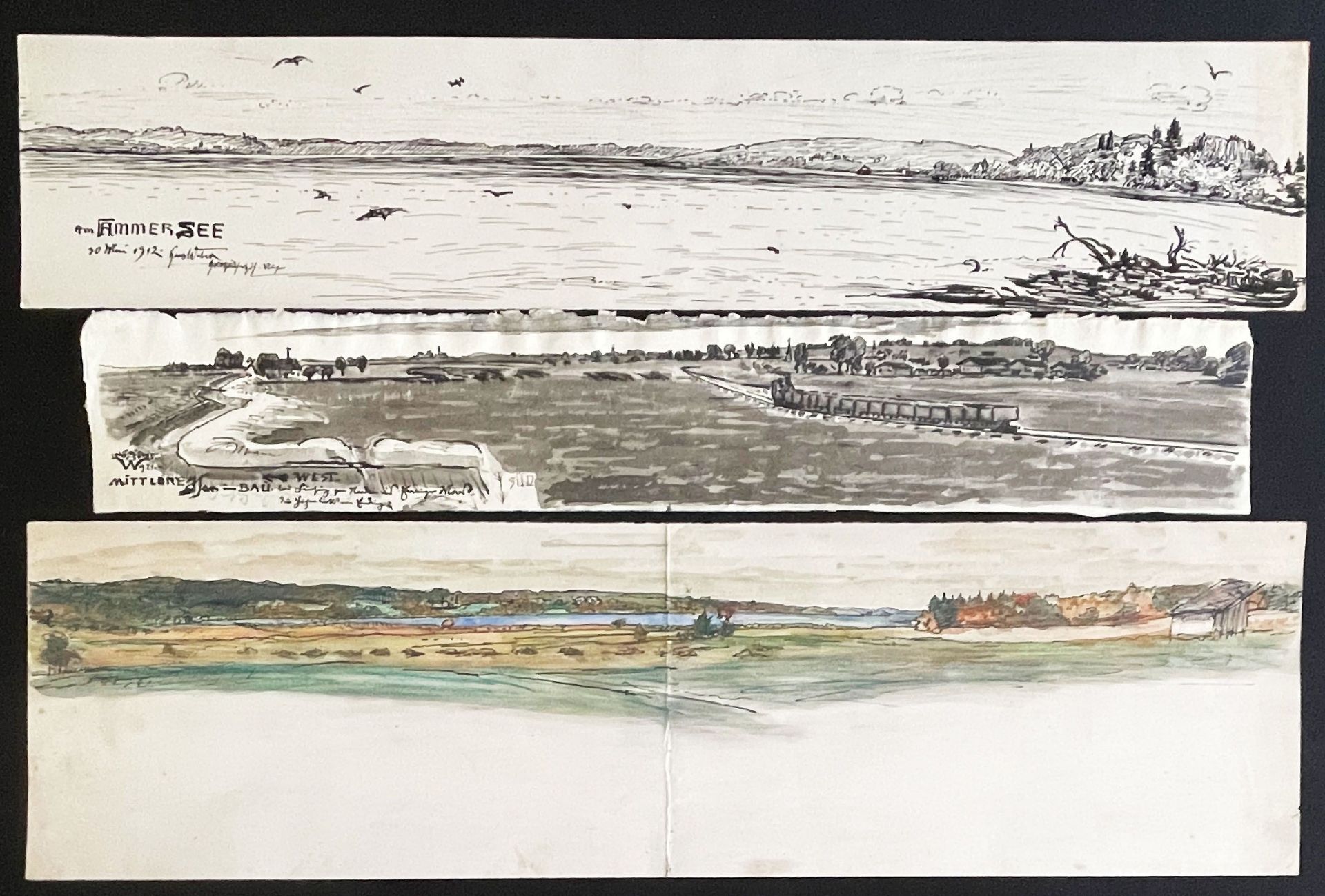 Hans Weber, Anfang 20. Jh., Mappe mit diversen Zeichnungen und Aquarellen: längsrechteckige - Image 11 of 13