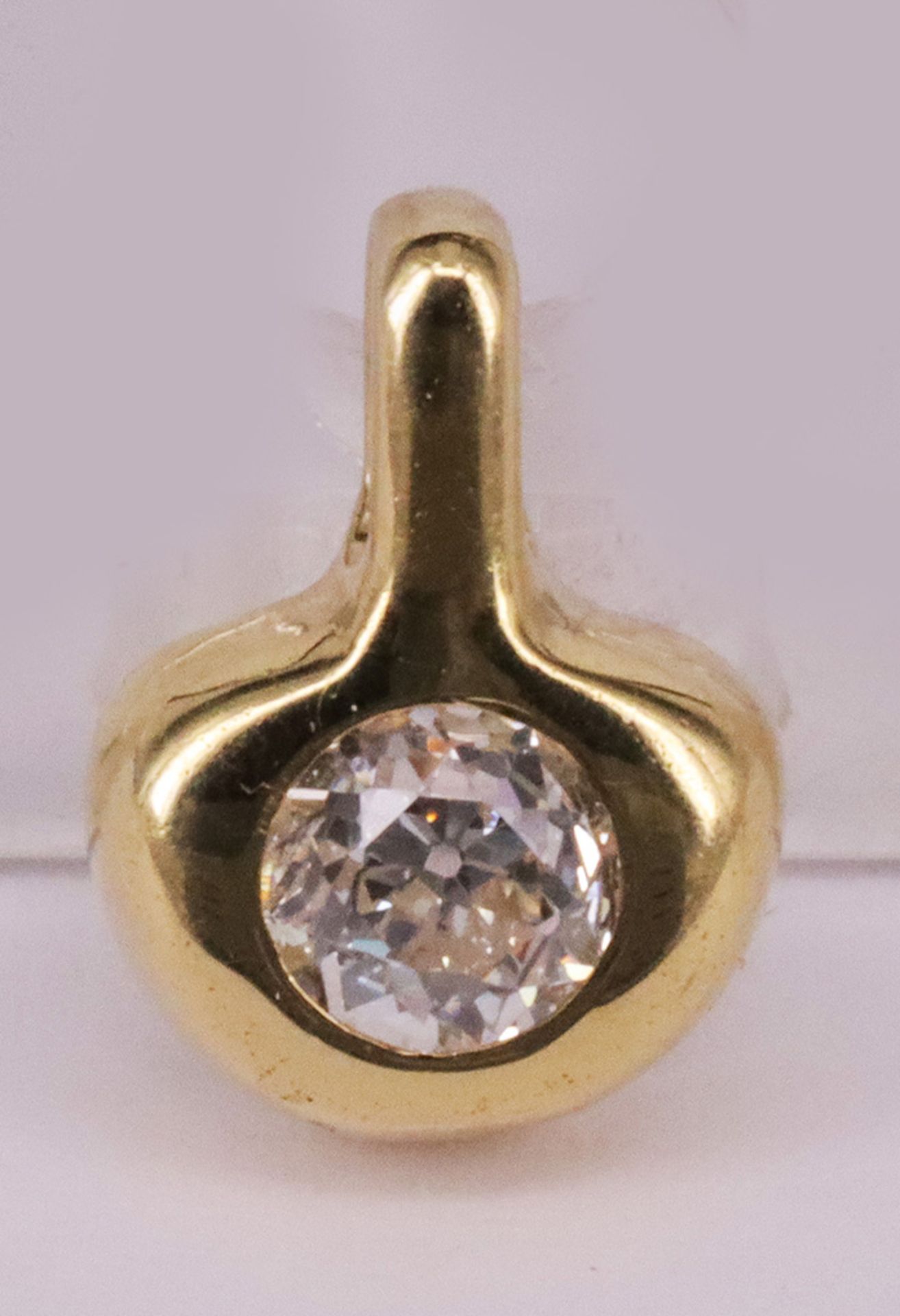 Anhänger, 585er GG, ca. 0,5 ct Altschliff Diamant, mind. vsi, sehr gute Qualtität (schwarze