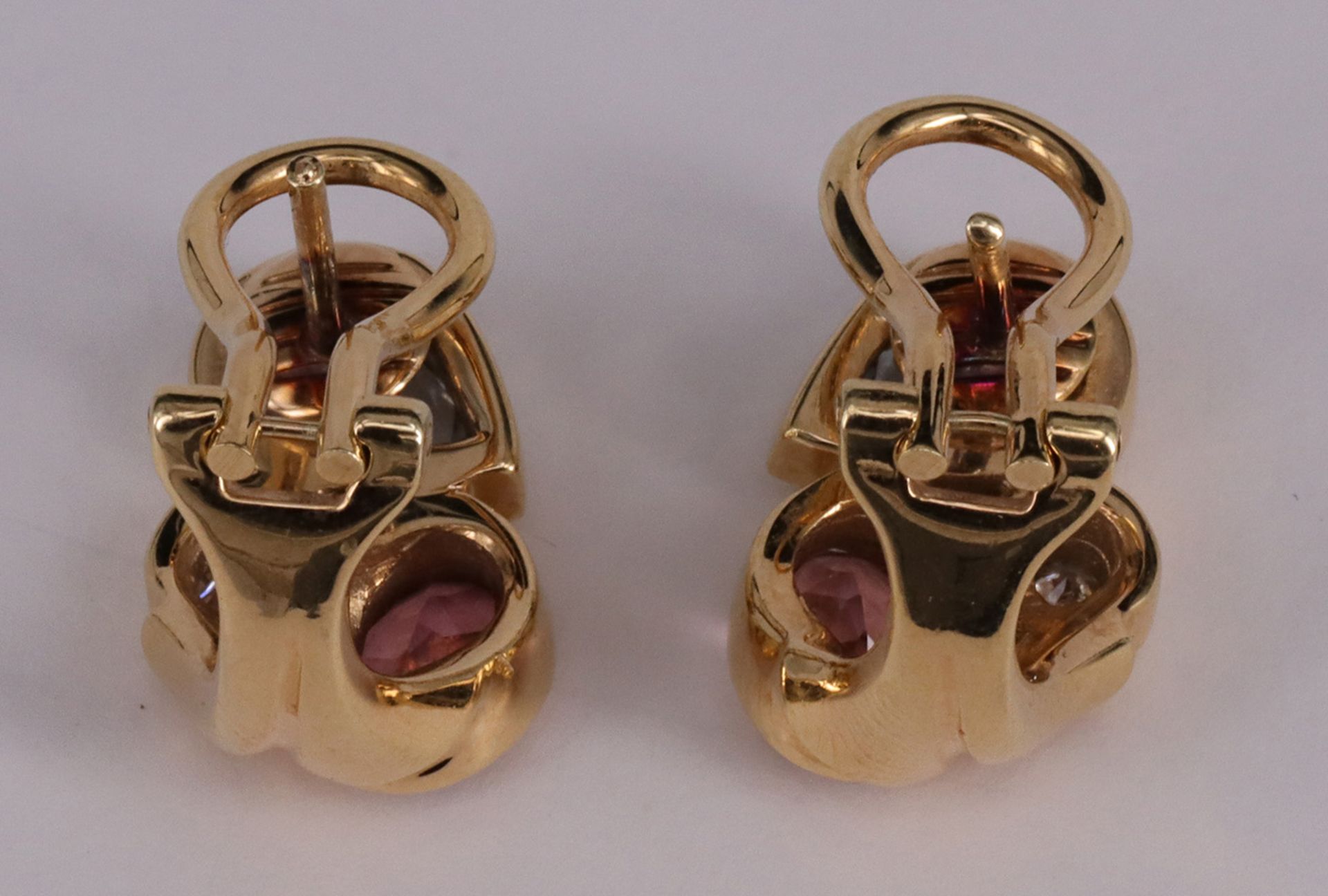 Schmuckset, 585er GG, bestehend aus: Collier, Ring, Paar Ohrringe. Jeweils mit tropfenförmigem - Image 8 of 10