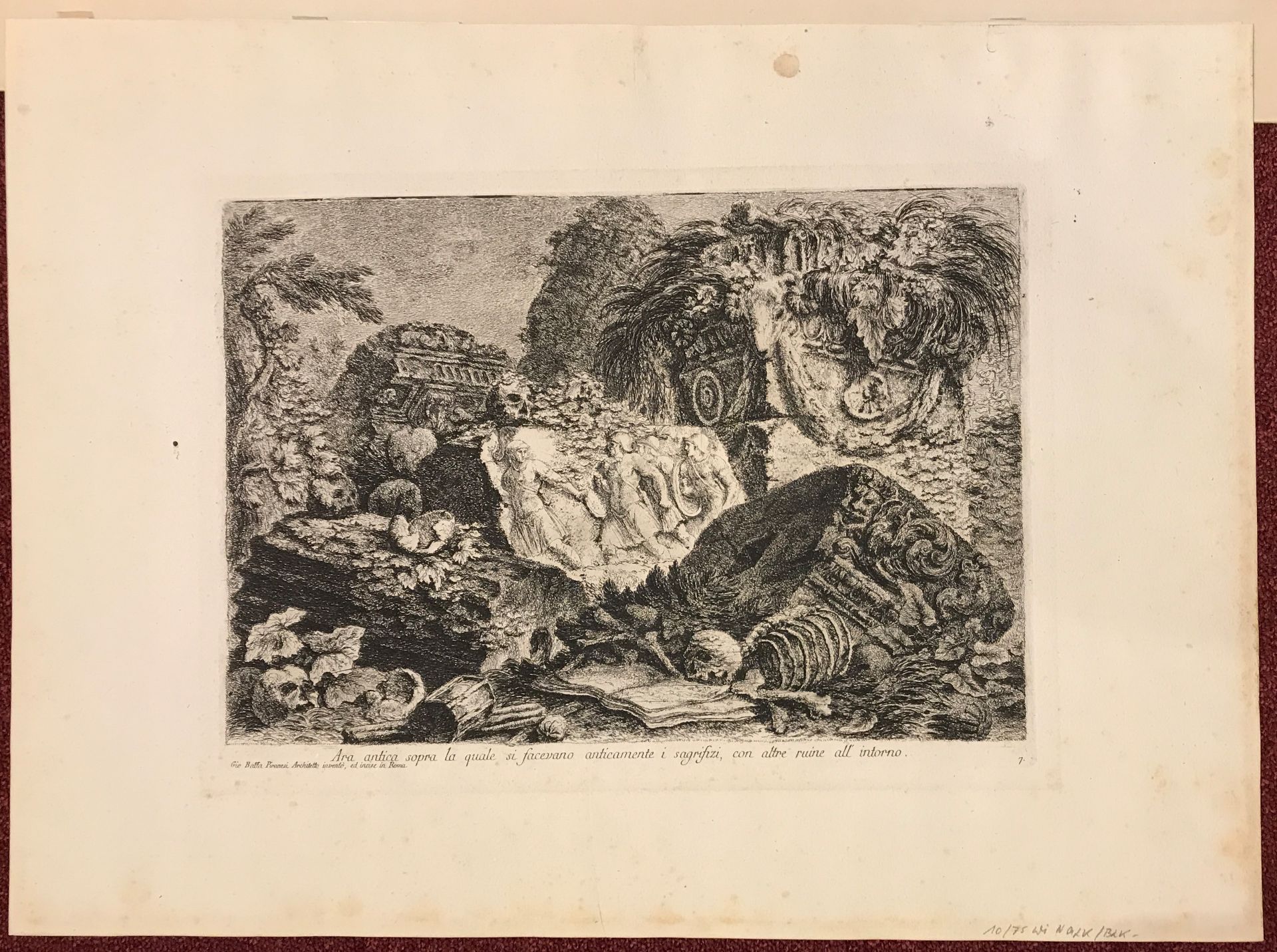 Giovanni Battista Piranesi (1720 Venedig 1778 Rom), zwei Radierungen: "Ruine di Sepolcro antico - Image 9 of 10