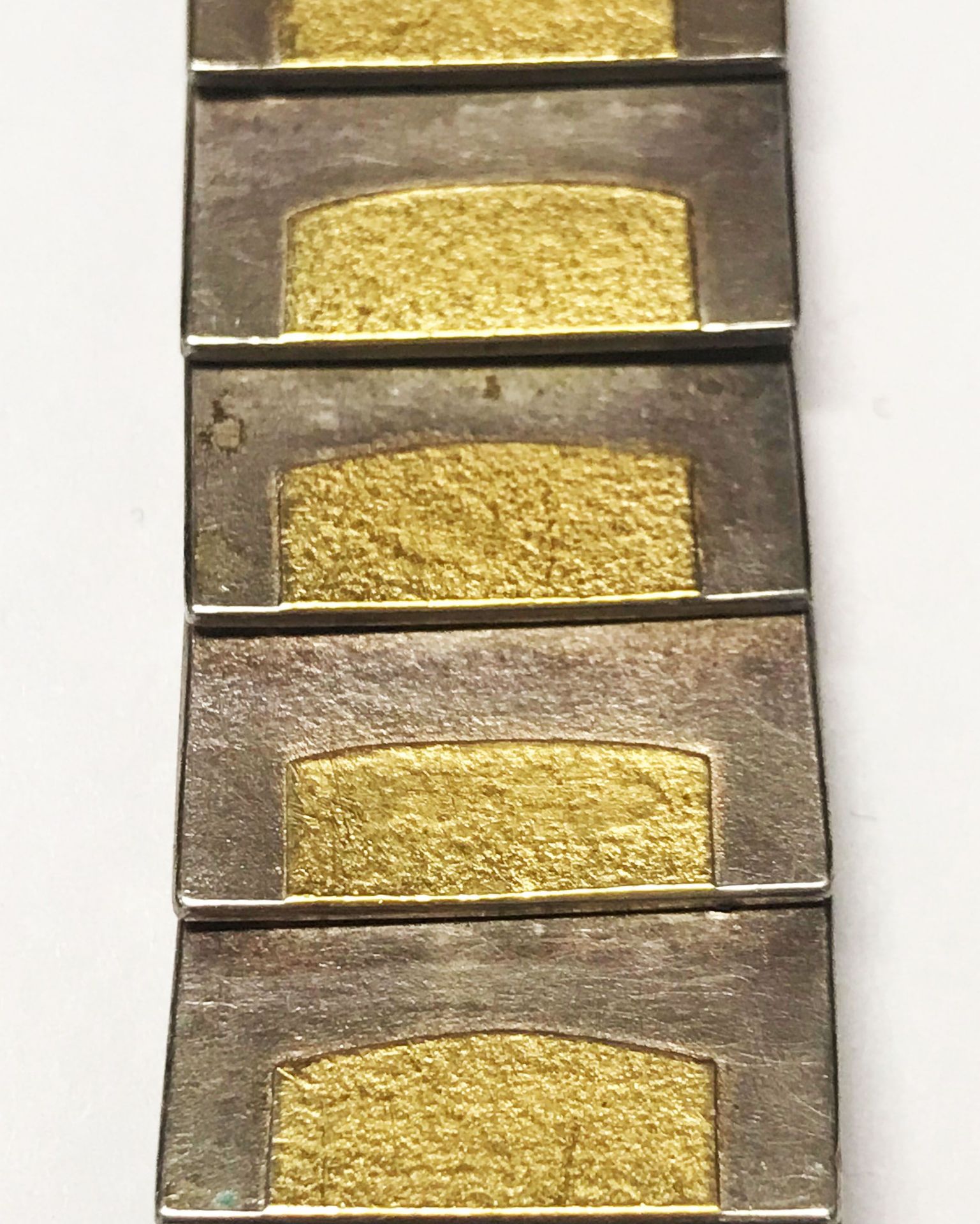 Armband, 925er Silber und Feingold, L. 19 cm; passendes Paar Ohrclipse in 925er Silber/900er GG - Image 4 of 4