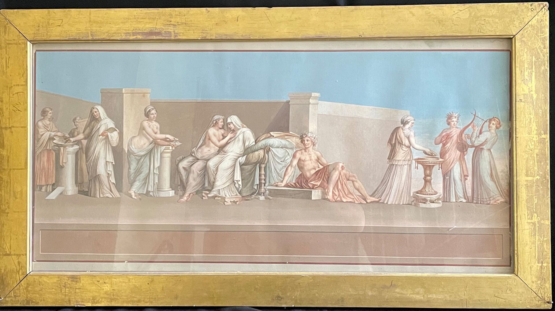 Unbekannte Künstler, Italien, 18./19. Jh., Vielfigurige, antike Szene, 42 x 90 cm; Zeus bzw. Jupiter - Image 5 of 10