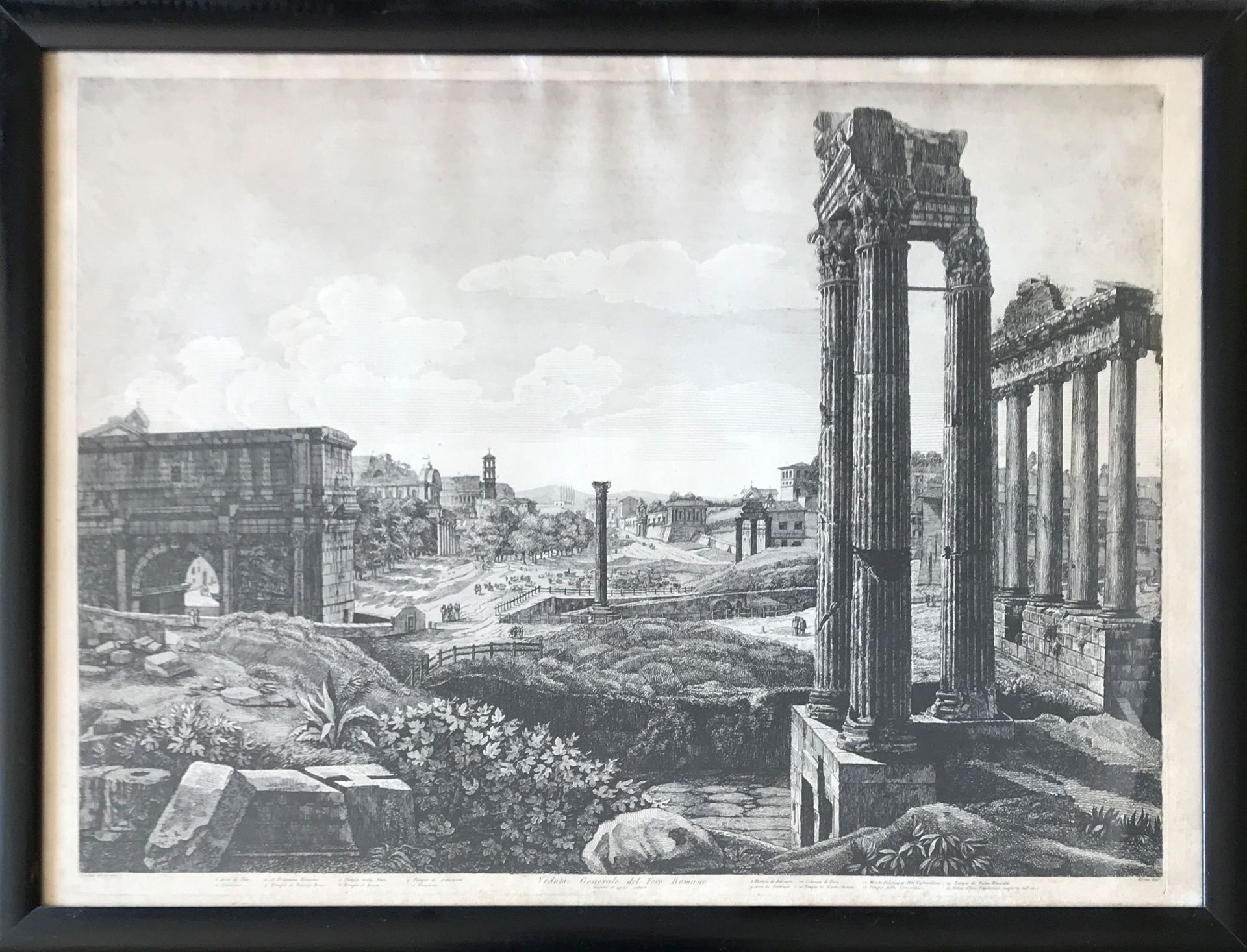 Luigi Rossini (1790-1857), drei Ansichten von Rom, Radierungen: "Veduta Generale del Foro Romano", - Image 6 of 8