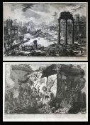 Giovanni Battista Piranesi (1720 Venedig - Rom 1778), 2 Radierungen: "Veduta di Campo Vaccino",