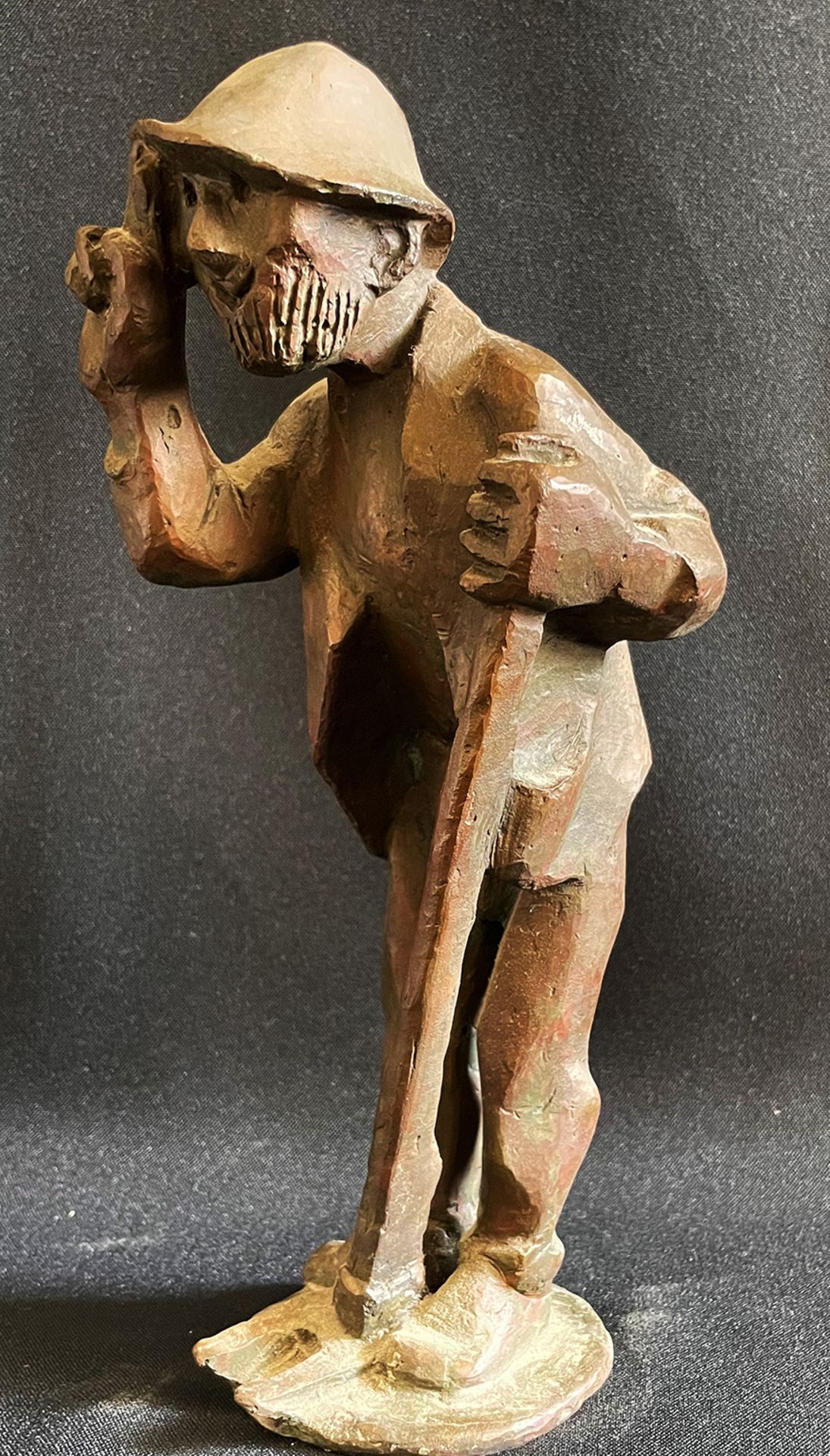Fränkischer Häcker, Bronze, kleine Figur in der Art des Richard Rother, H. 24,5 cm - Image 2 of 3